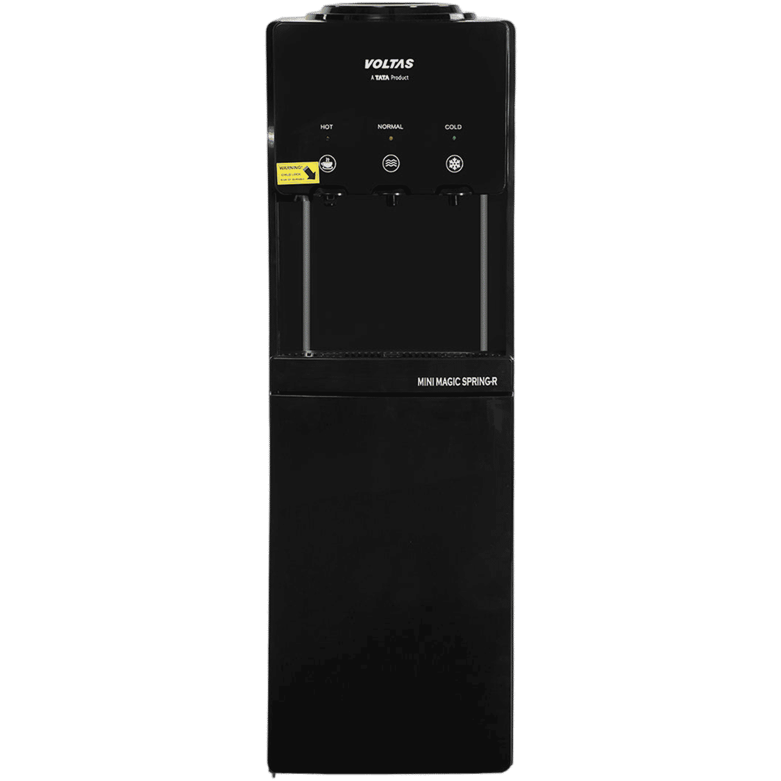 VOLTAS Minimagic Spring RV Plus Hot, Cold & Normal Top Load Water Dispenser with Cooling Cabinet (Black)