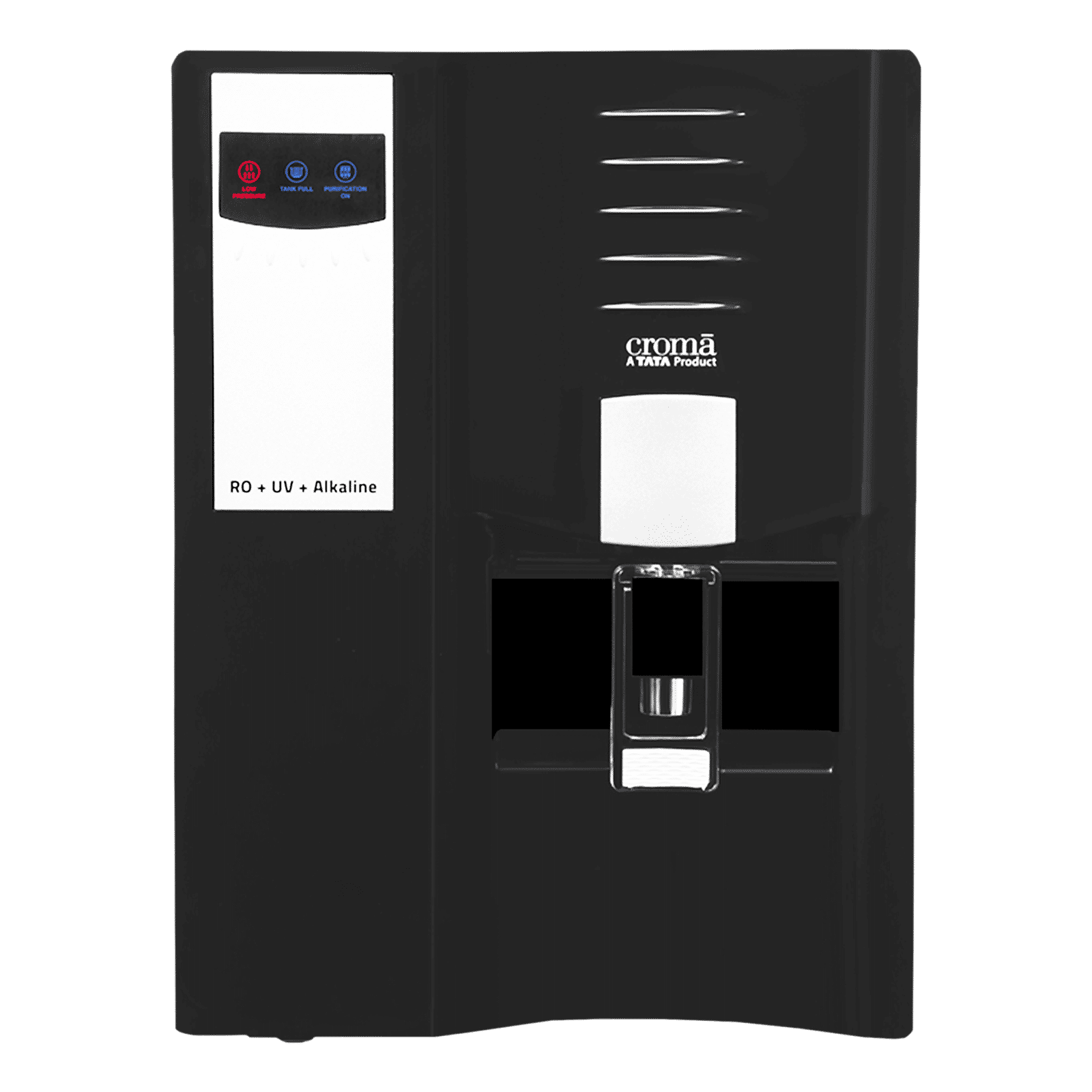 Croma 7.5L RO + UV + Alkaline Water Purifier with Reverse Osmosis Filtration (Black)