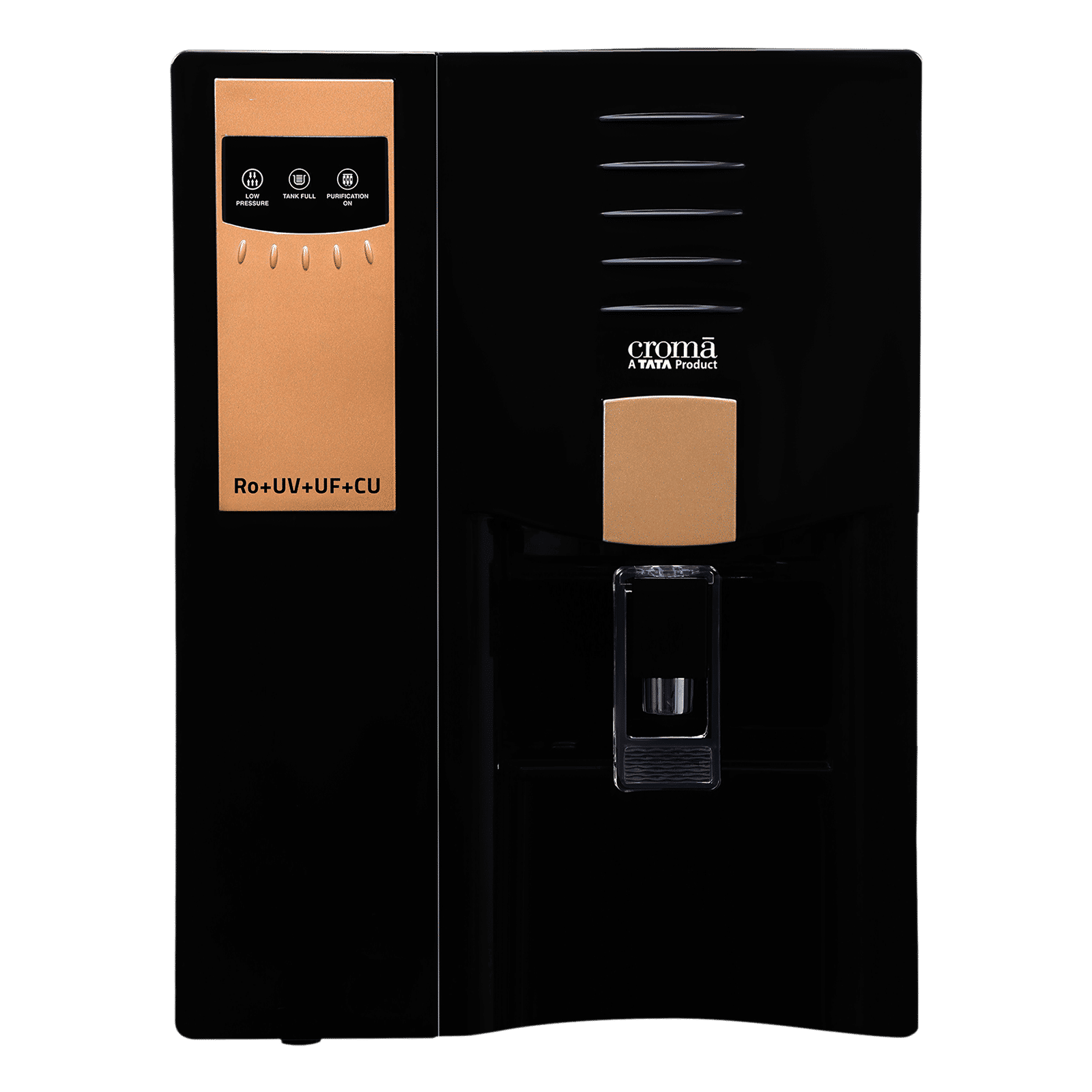 Croma 7.5L RO + UV + UF Water Purifier with Advanced Copper Technology (Black)