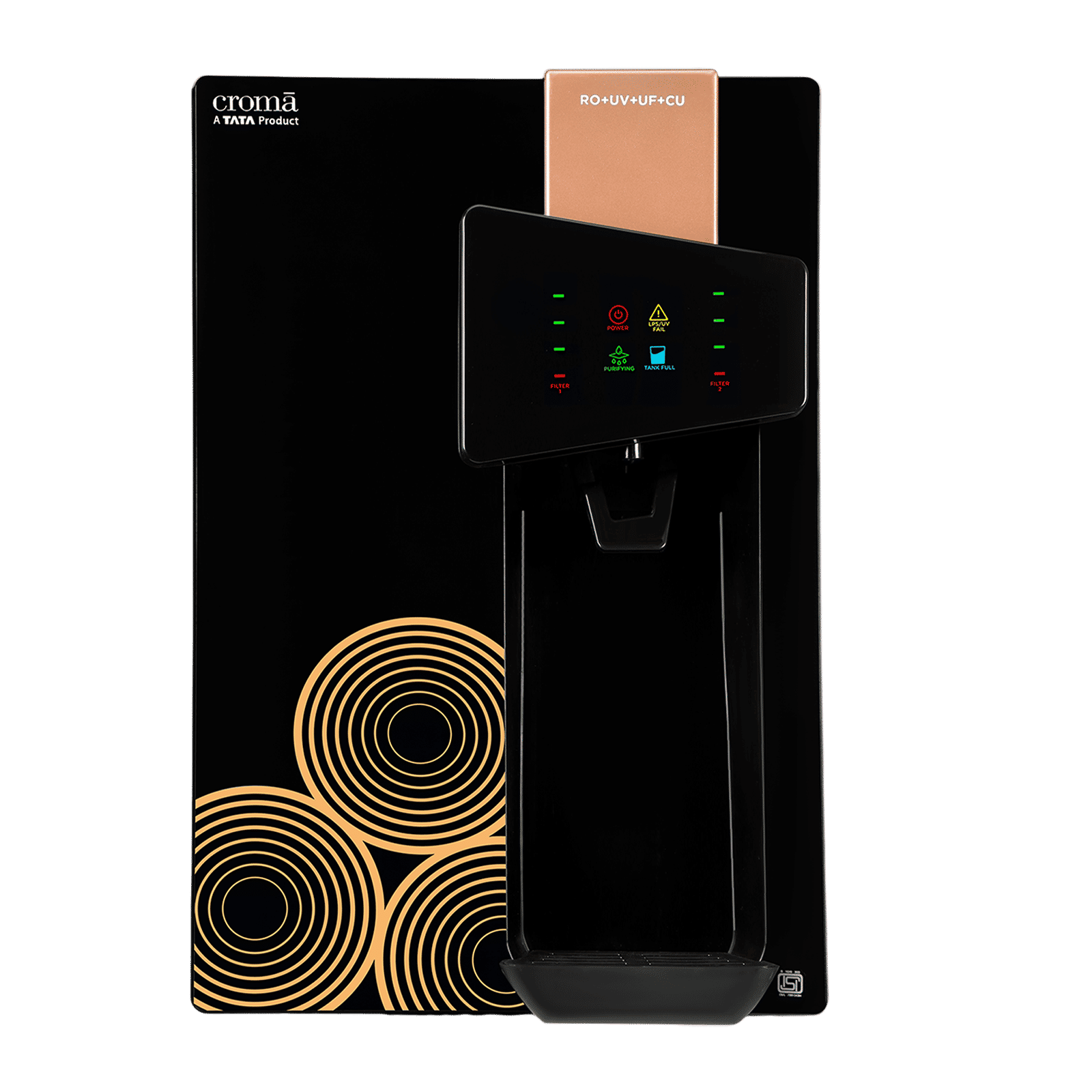 Croma 8.5L RO + UV + UF + Advance Copper Water Purifier with Reverse Osmosis Technology (Black)