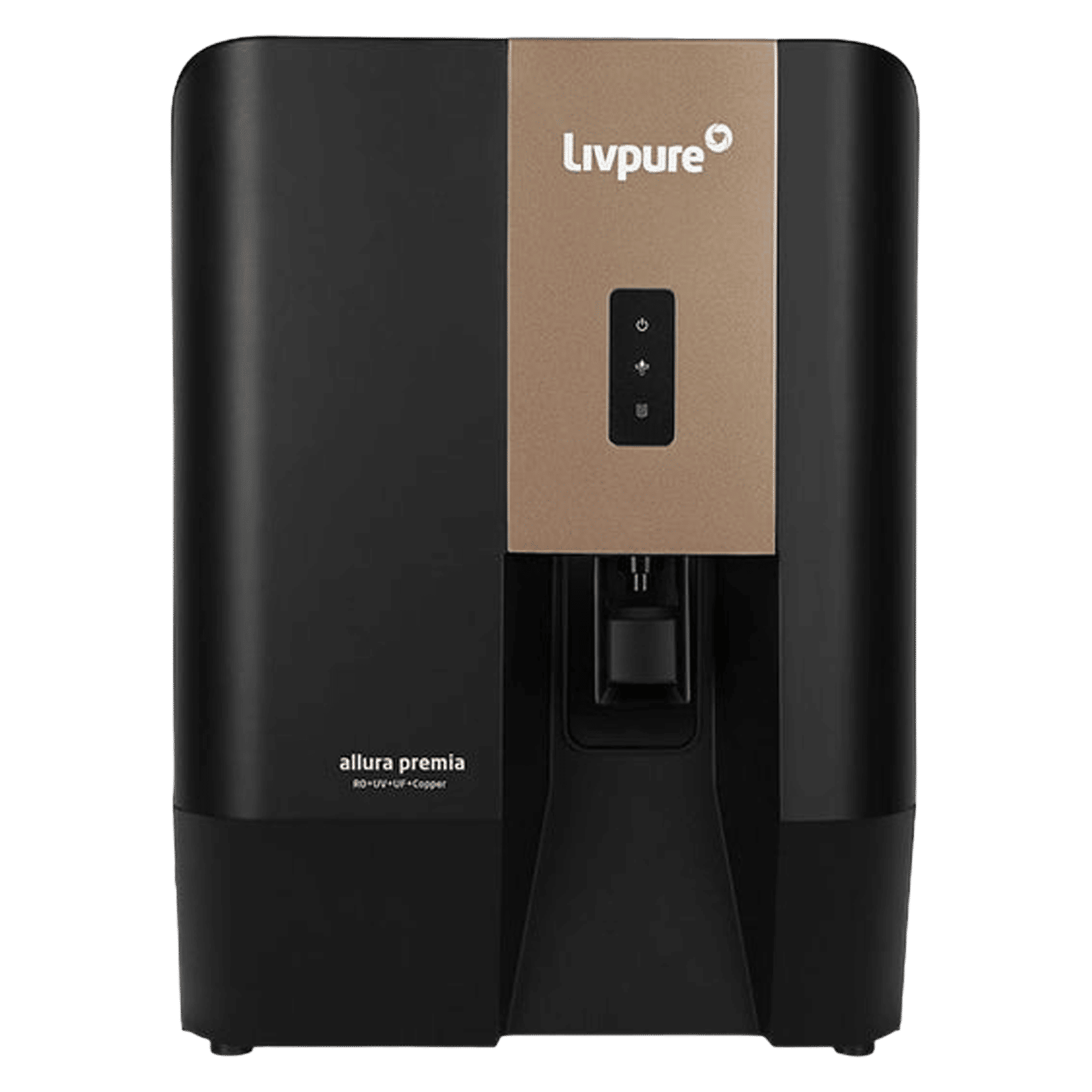 Livpure Allura Premia 7L RO + UV + UF + Alkaline Water Purifier with Super Sediment Filter (Black)