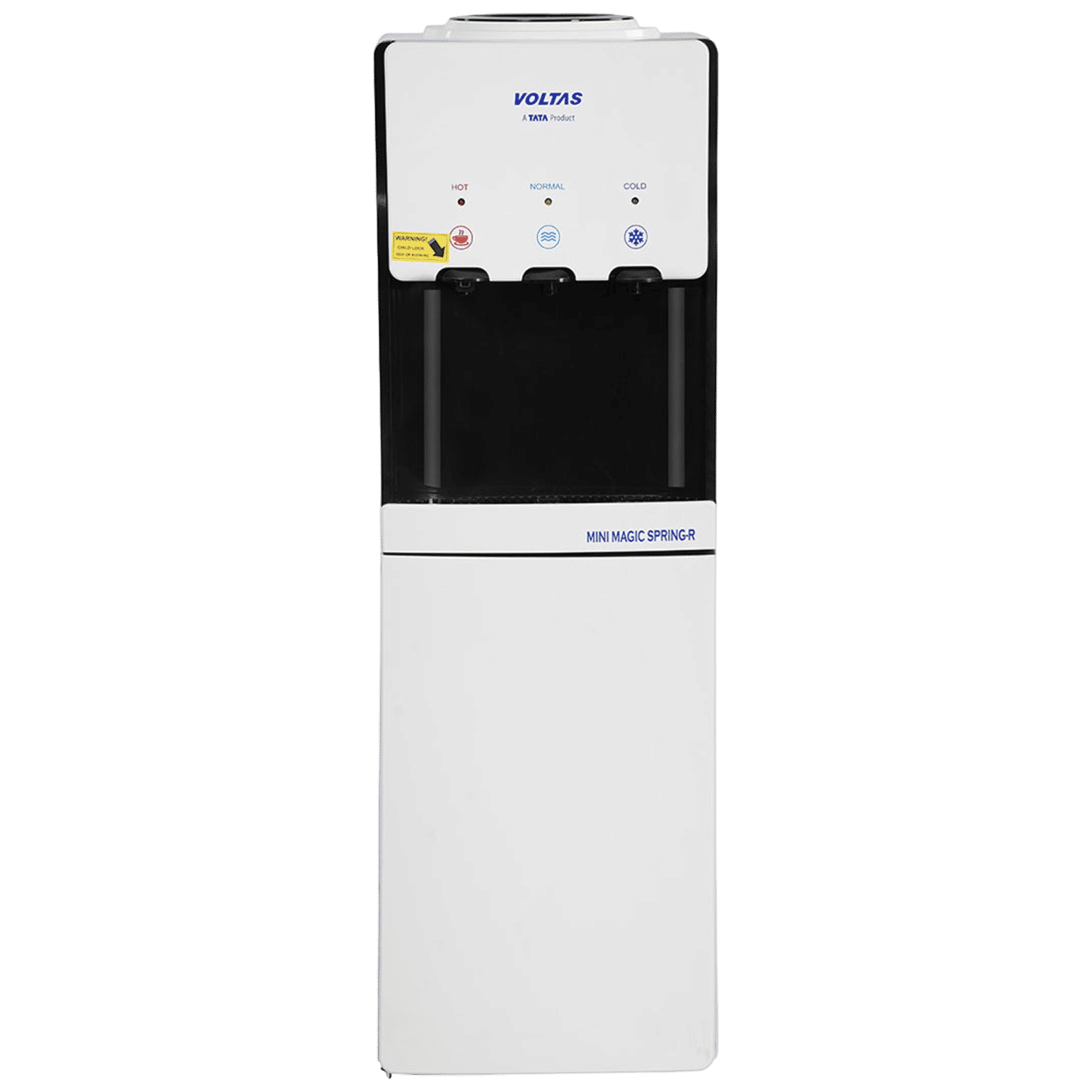 VOLTAS Minimagic Spring RV Plus Hot, Cold & Normal Top Load Water Dispenser with Cooling Cabinet (Black and White) VOLTAS Minimagic Spring RV Plus Hot, Cold & Normal Top Load Water Dispenser with Cooling Cabinet (Black and White)