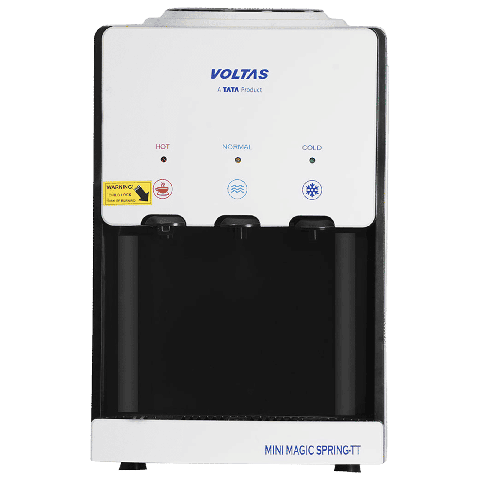 VOLTAS Minimagic Spring TT Hot, Cold & Normal Top Load Water Dispenser with Eco-friendly Refrigerant (White & Black) VOLTAS Minimagic Spring TT Hot, Cold & Normal Top Load Water Dispenser with Eco-friendly Refrigerant (White & Black)