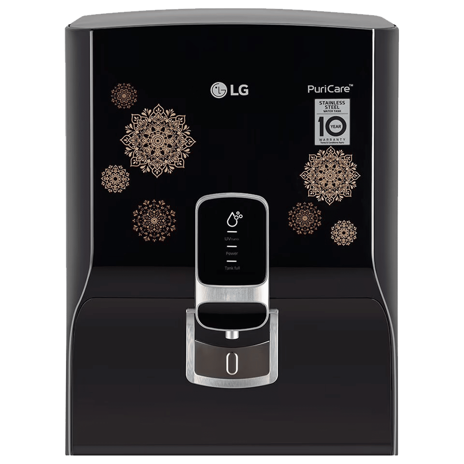 LG WW155NPB 8L RO + UV + Mineral Booster Water Purifier with Steel Tank (Digital Sterilizing Care, Black)