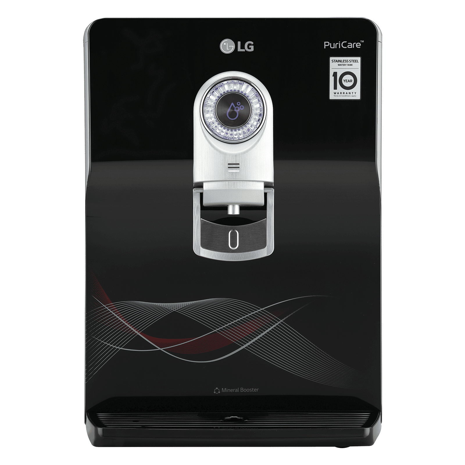 LG PuriCare 8L RO + UV + UF + Mineral Booster Water Purifier with Multi Stage Filtration (Solid Black)