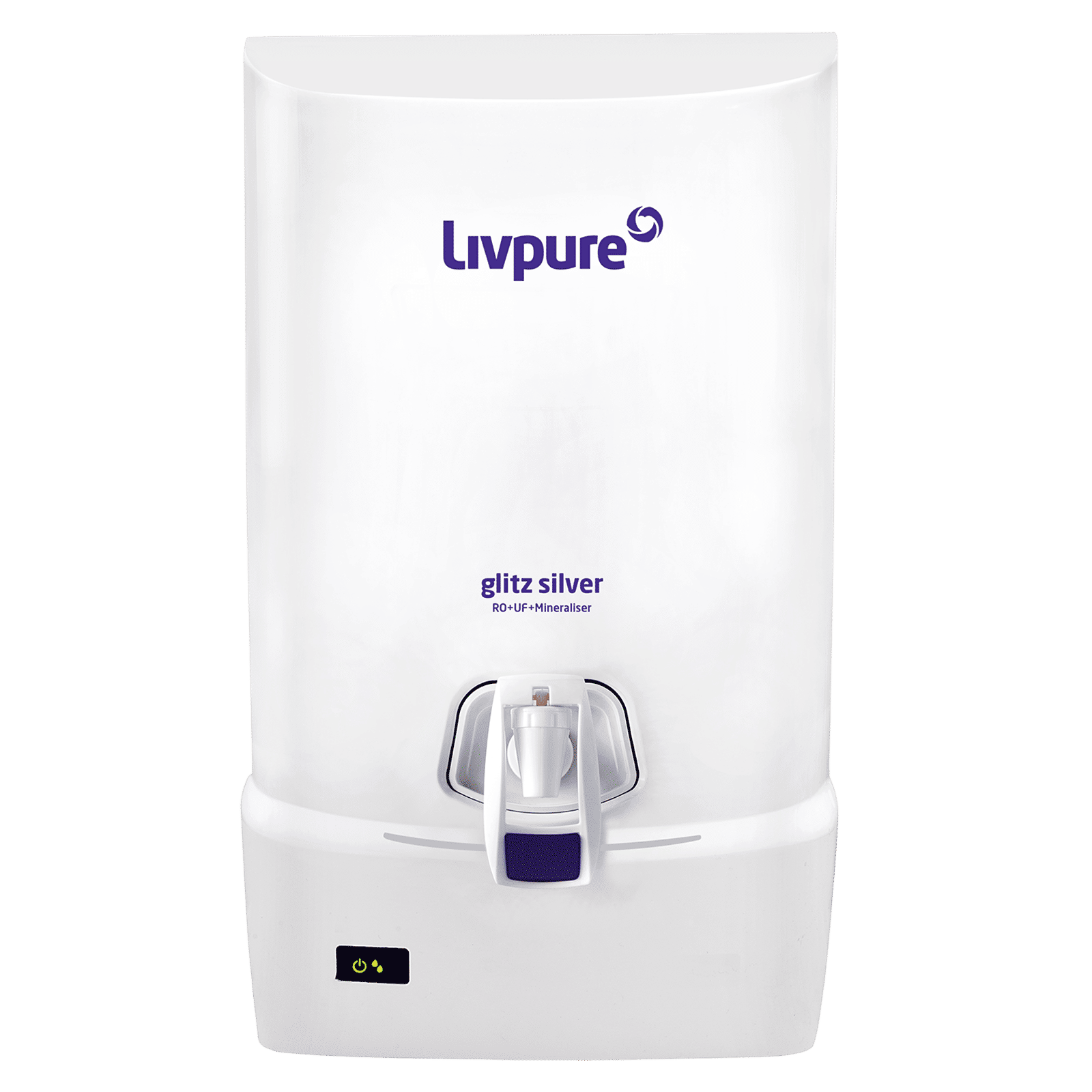 Livpure Glitz Silver 7L RO + UF + Mineraliser Water Purifier with LED Display (White)