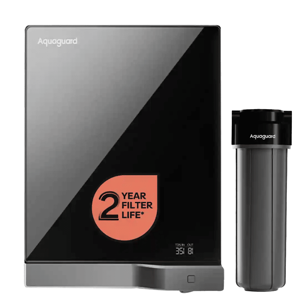 Aquaguard Aspire Slimtech 4L RO + UV 2X Water Purifier with 3-in-1 Active Copper Technology (Black)