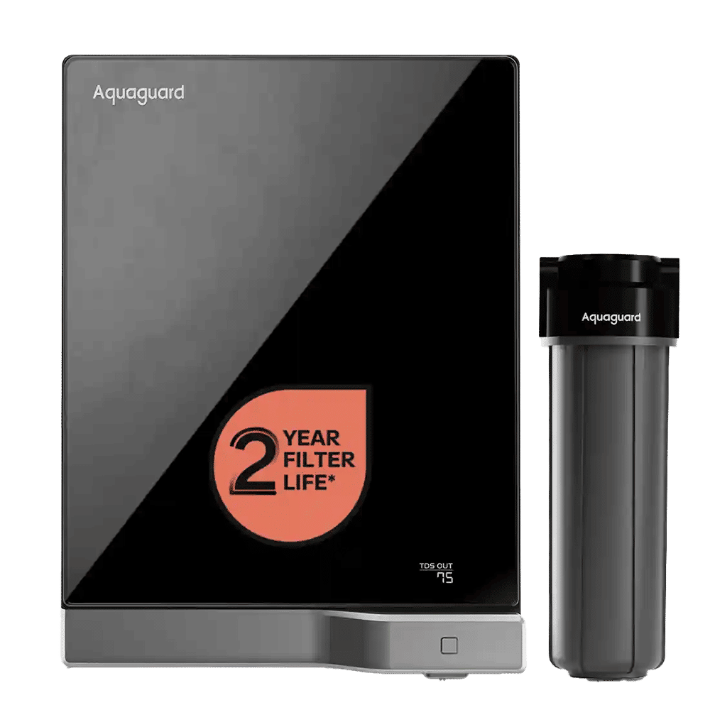 Aquaguard Aspire Slimtech 4L UV + UF Water Purifier with NanoPore 2X Filters (Black)