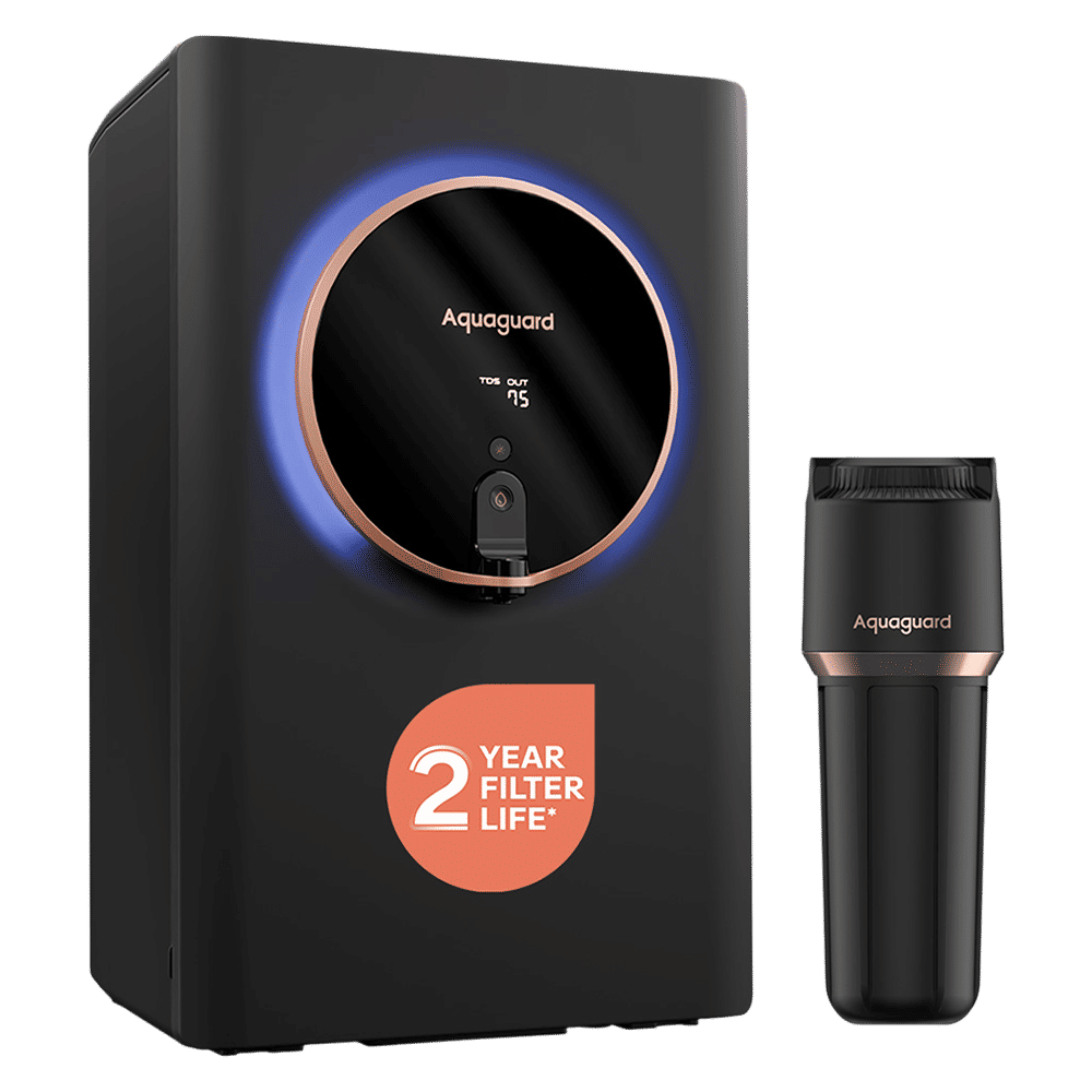 Aquaguard Aspire Halo 5L UV + RO + CU Alkaline Water Purifier with NanoPore Long-Life Filter Technology ( Black)