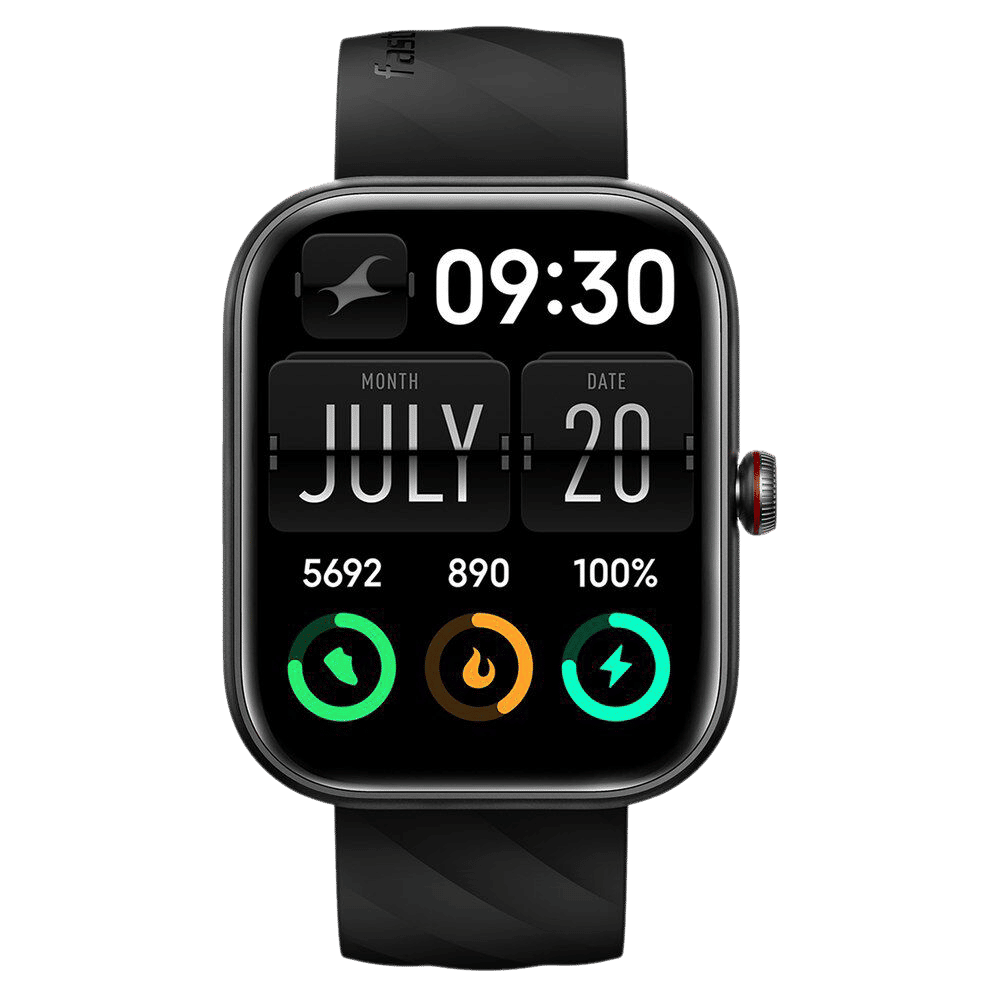 fastrack Kruz Plus Smartwatch with Functional Crown (48.5mm Super HD Display, Black Strap)