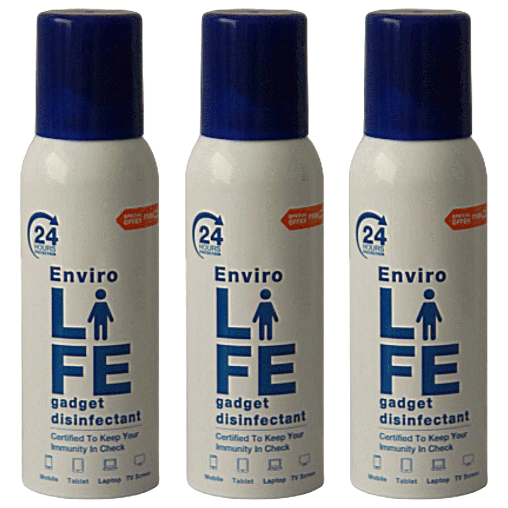 Environics Envirolife Device Disinfector (Disinfects Up To 99.99%, Pack of 3, 133ELGDC, White)