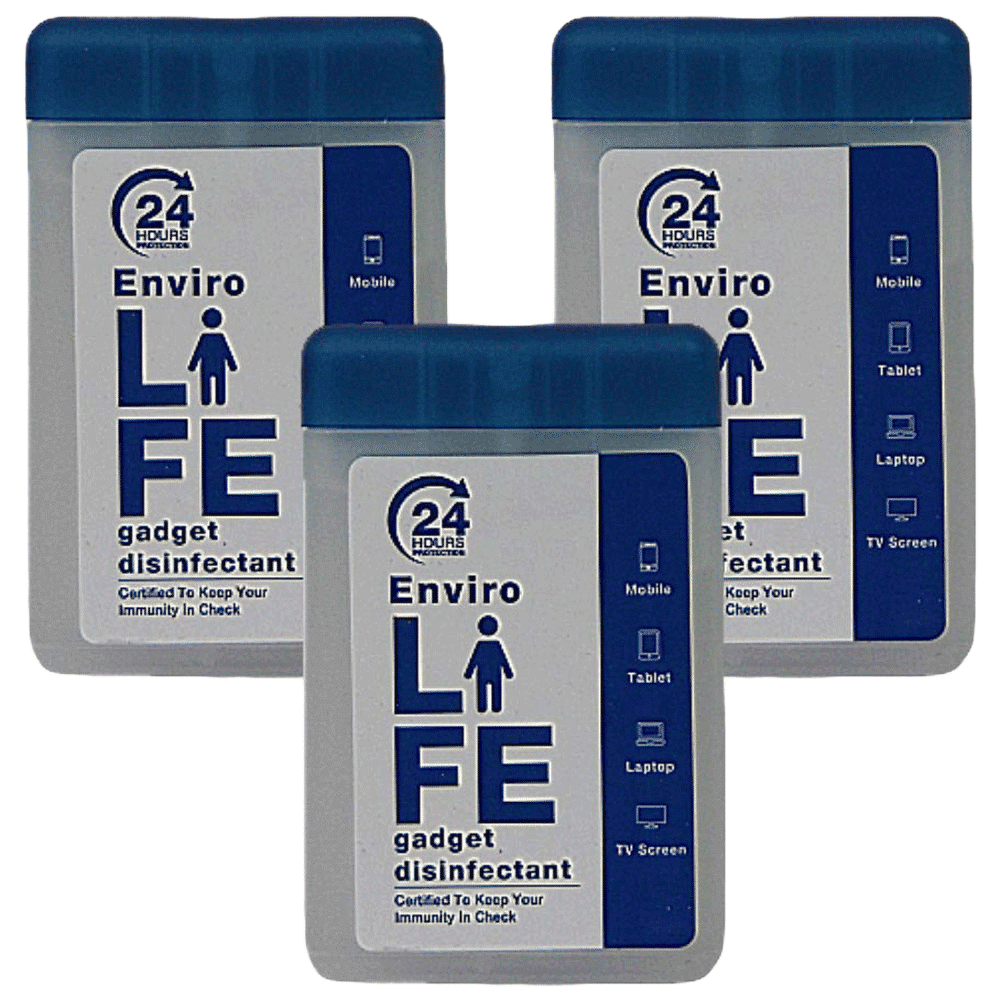 Environics Envirolife Device Disinfector (Disinfects Up To 99.99%, Pack of 3, 135ELGDC, White)