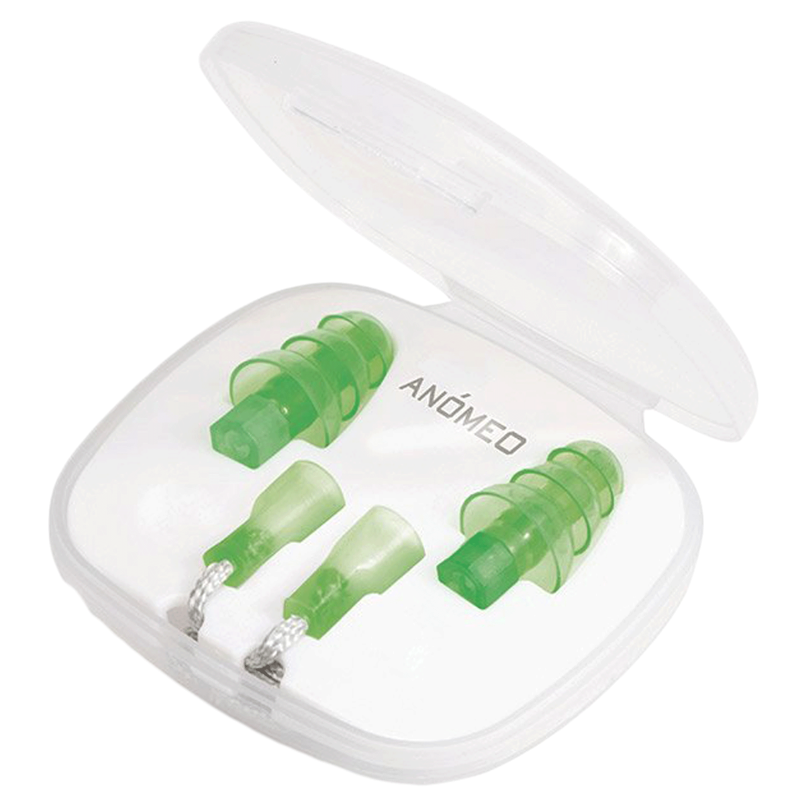 ANOMEO Travel Silicone and Polypropylene Earplugs (Optimal Sound Protection, 2426, Green)