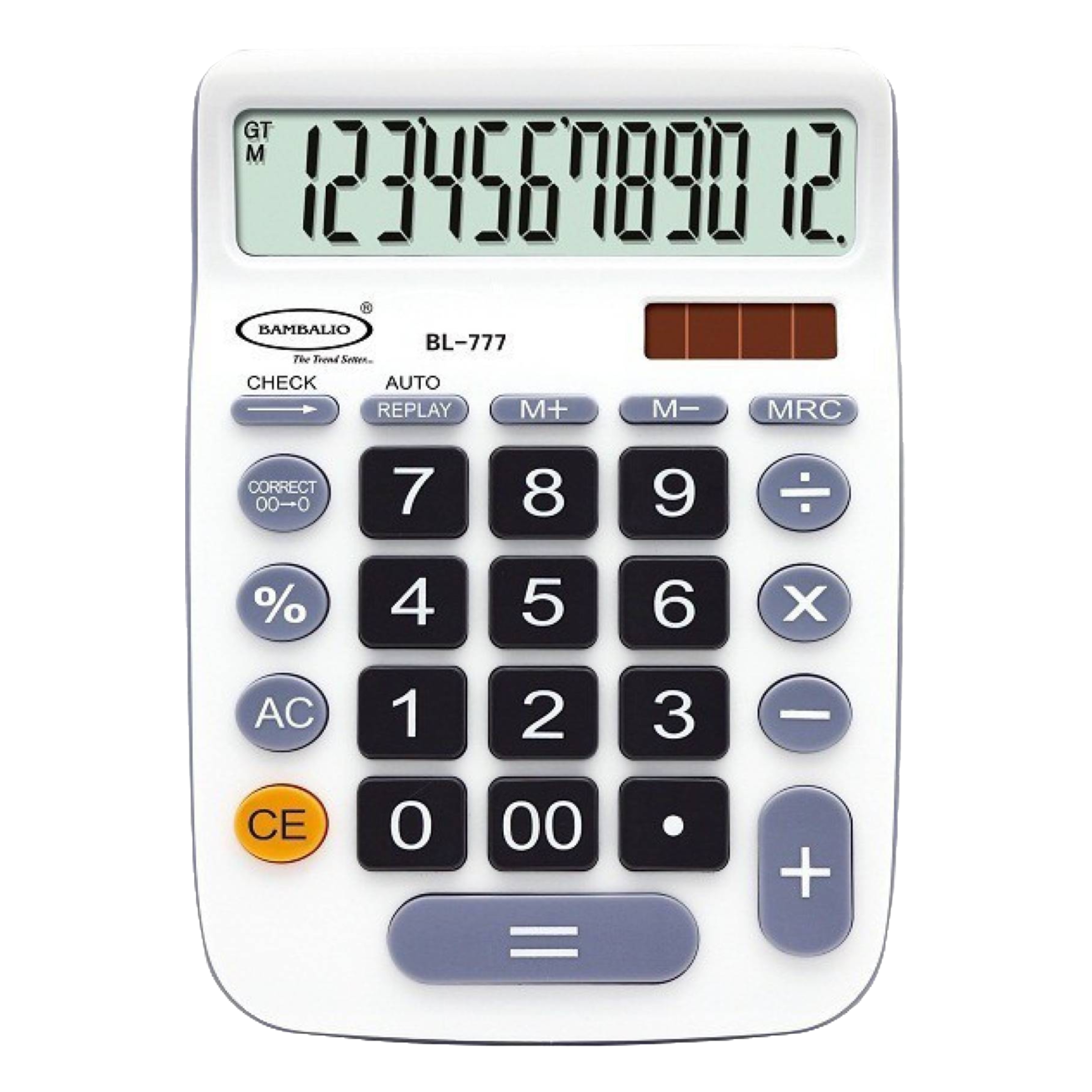 BAMBALIO Basic Calculator (12 Digits-Large Display, BL-777, White)