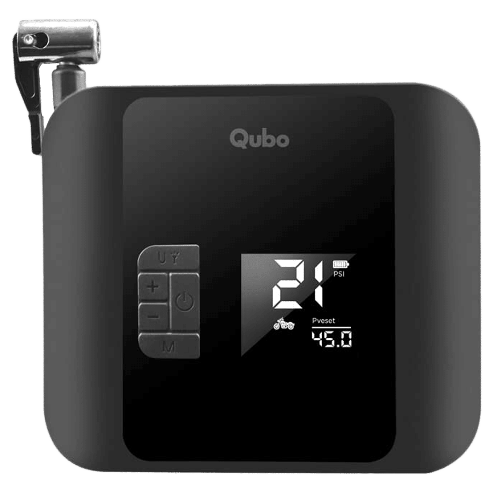 Qubo Smart Pro 150 psi Tyre Inflator for Cars & Bikes (5 Air Fill Mode, HIA02BL001, Black)