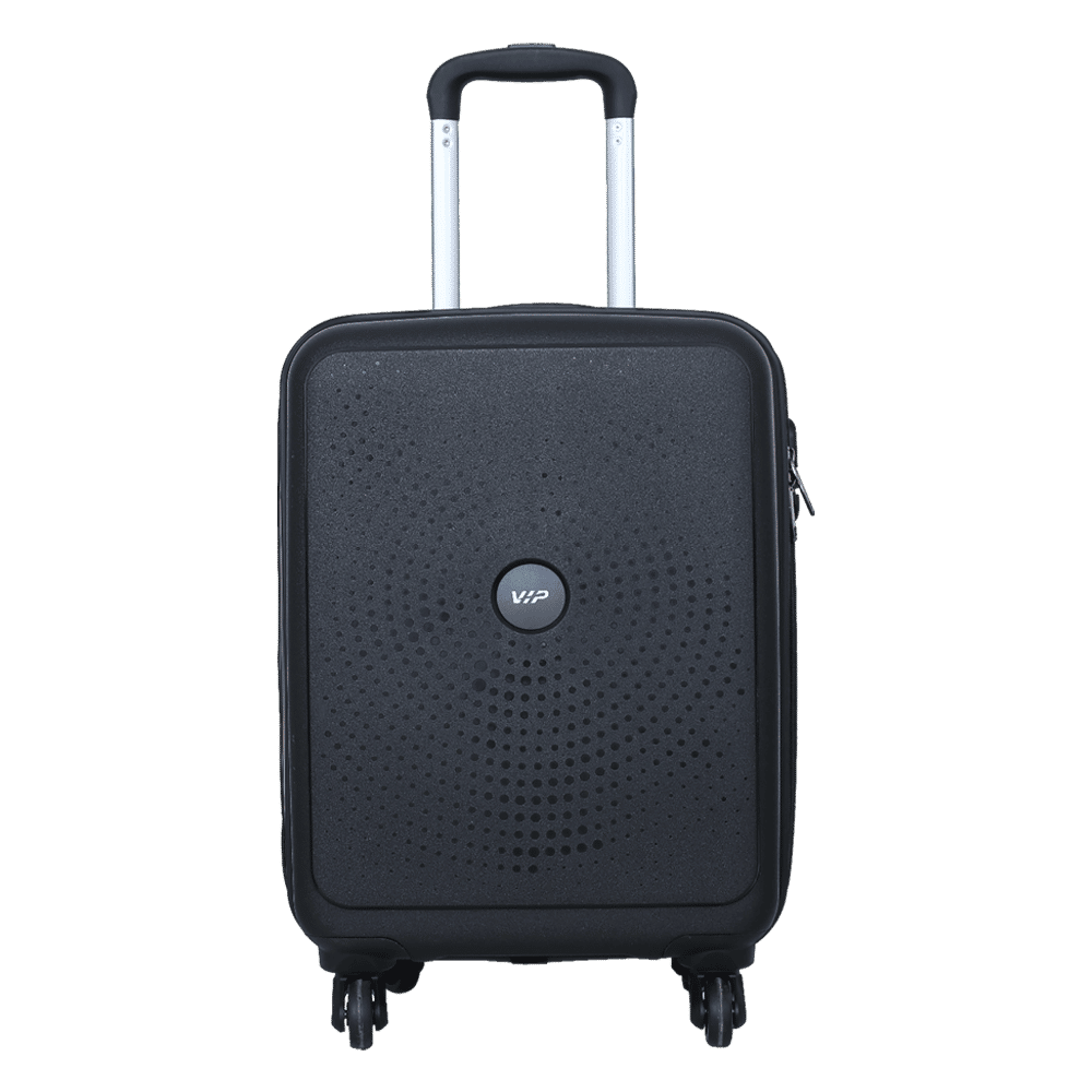 VIP Fiesta Strolly55 360JBK Polypropylene Trolley Bag (4 Wheels, FIESIS55JBK, Black)