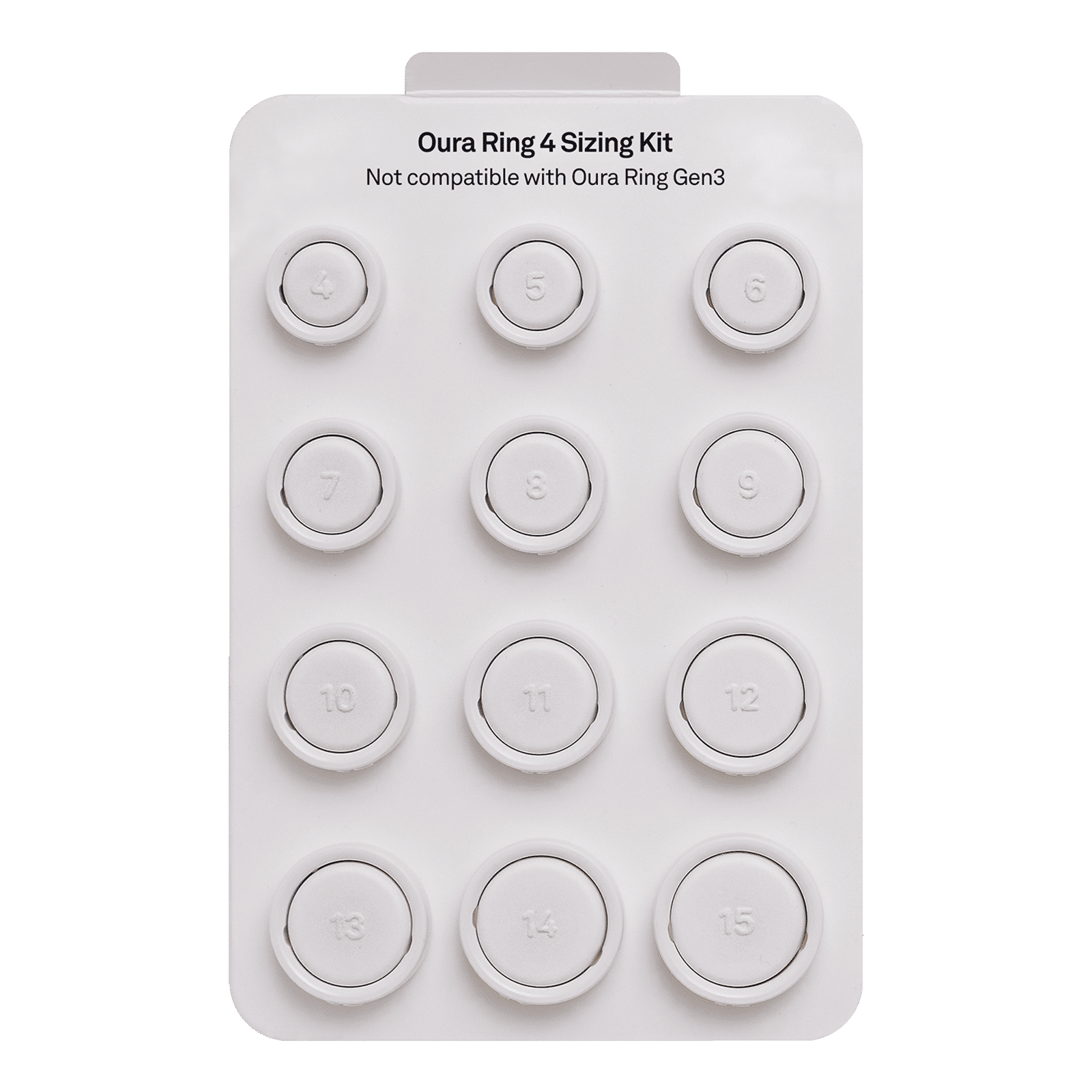 Oura Ring 4 Smart Ring Sizing Kit (Size 04 -15, White)