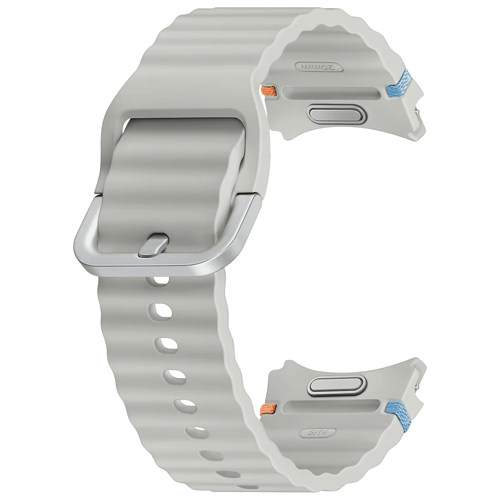 SAMSUNG ET-SNL30SSEGIN HNBR Sport Band for SAMSUNG Galaxy Watch7, Watch4, Watch4 Classic, Watch5, Watch 5 Pro, Watch6 & Watch6 Classic (S/M) (Breathable Design, Silver)