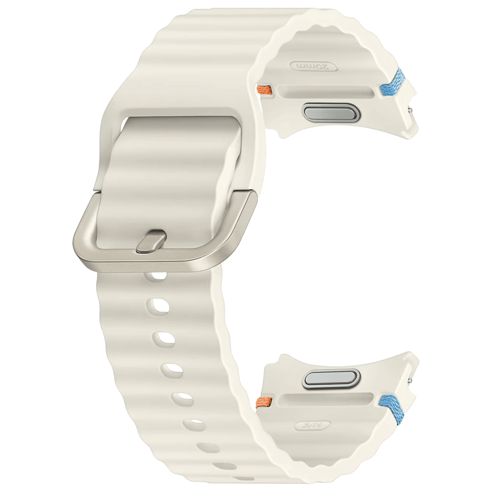 SAMSUNG ET-SNL30SWEGIN HNBR Sport Band for SAMSUNG Galaxy Watch7, Watch4, Watch4 Classic, Watch5, Watch 5 Pro, Watch6 & Watch6 Classic (S/M) (Breathable Design, Cream)