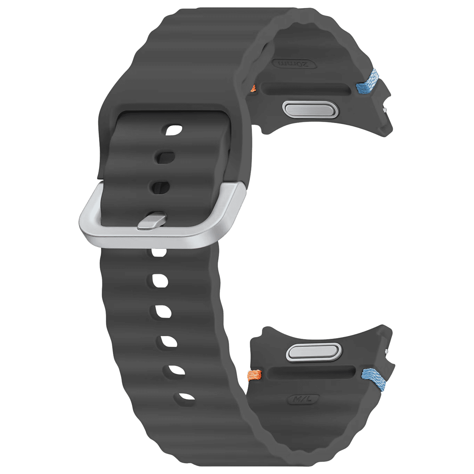 SAMSUNG ET-SNL31LBEGIN HNBR Sport Band for SAMSUNG Galaxy Watch7, Watch4, Watch4 Classic, Watch5, Watch 5 Pro, Watch6 & Watch6 Classic (M/L) (Breathable Design, Dark Gray)