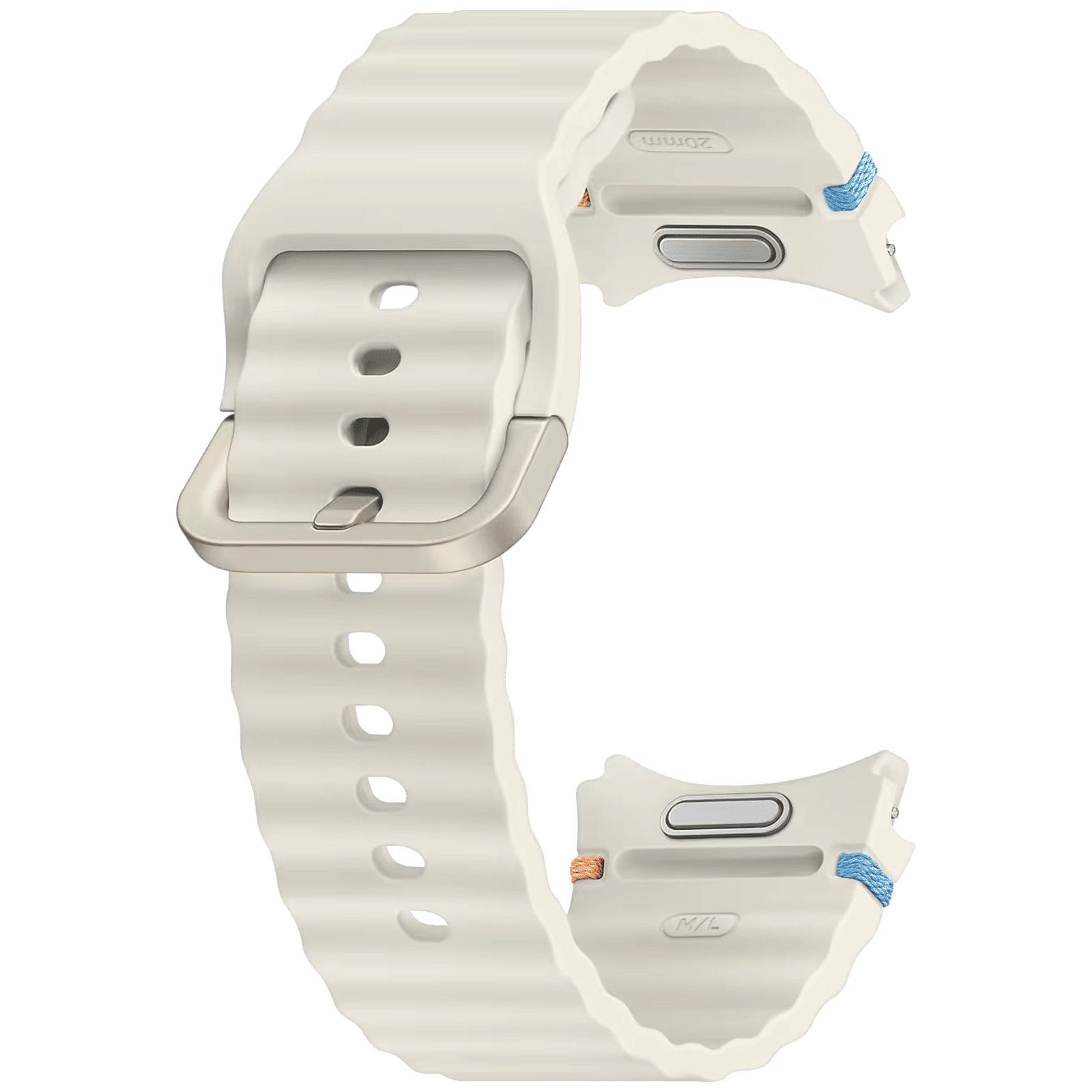 SAMSUNG ET-SNL31LWEGIN HNBR Sport Band for SAMSUNG Galaxy Watch7, Watch4, Watch4 Classic, Watch5, Watch 5 Pro, Watch6 & Watch6 Classic (M/L) (Breathable Design, Cream)