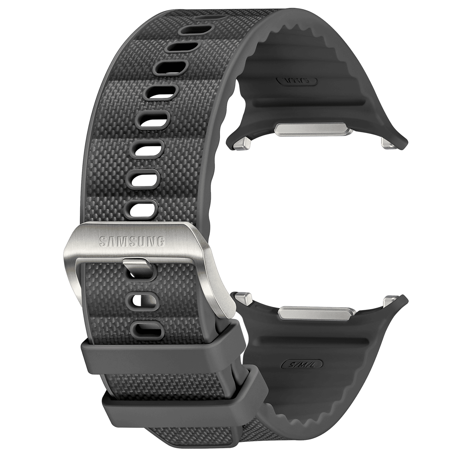 SAMSUNG ET-SBL70MBEGIN HNBR, Nylon, Titanium, SUS Peak Form Band for SAMSUNG Galaxy Watch Ultra (Lugless Design, Dark Gray)