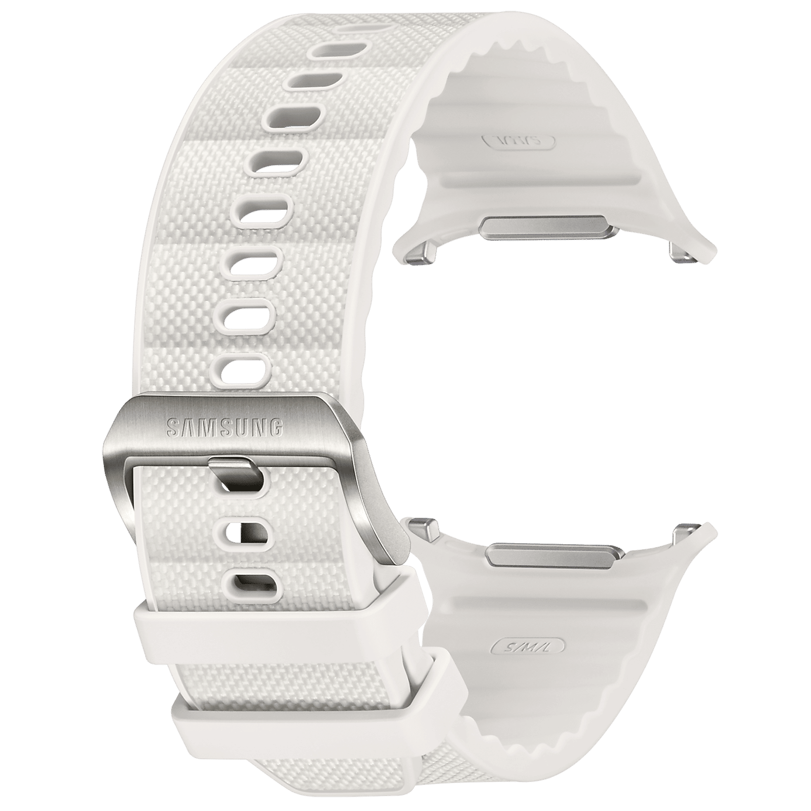 SAMSUNG ET-SBL70MWEGIN HNBR, Nylon, Titanium, SUS Peak Form Band for SAMSUNG Galaxy Watch Ultra (Lugless Design, White Sand)