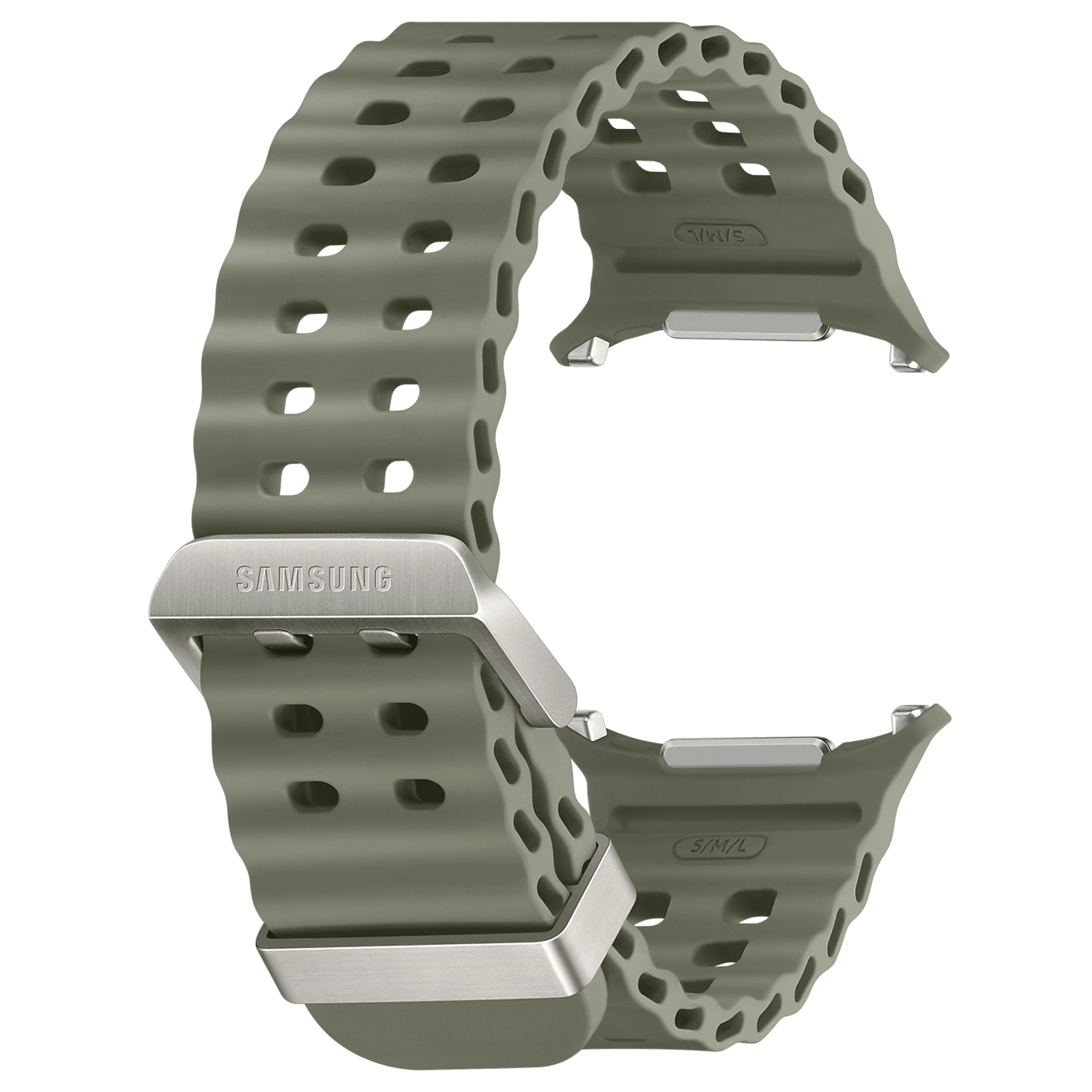SAMSUNG ET-SNL70MKEGIN HNBR, Titanium Marine Band for SAMSUNG Galaxy Watch Ultra (Lugless Design, Green)