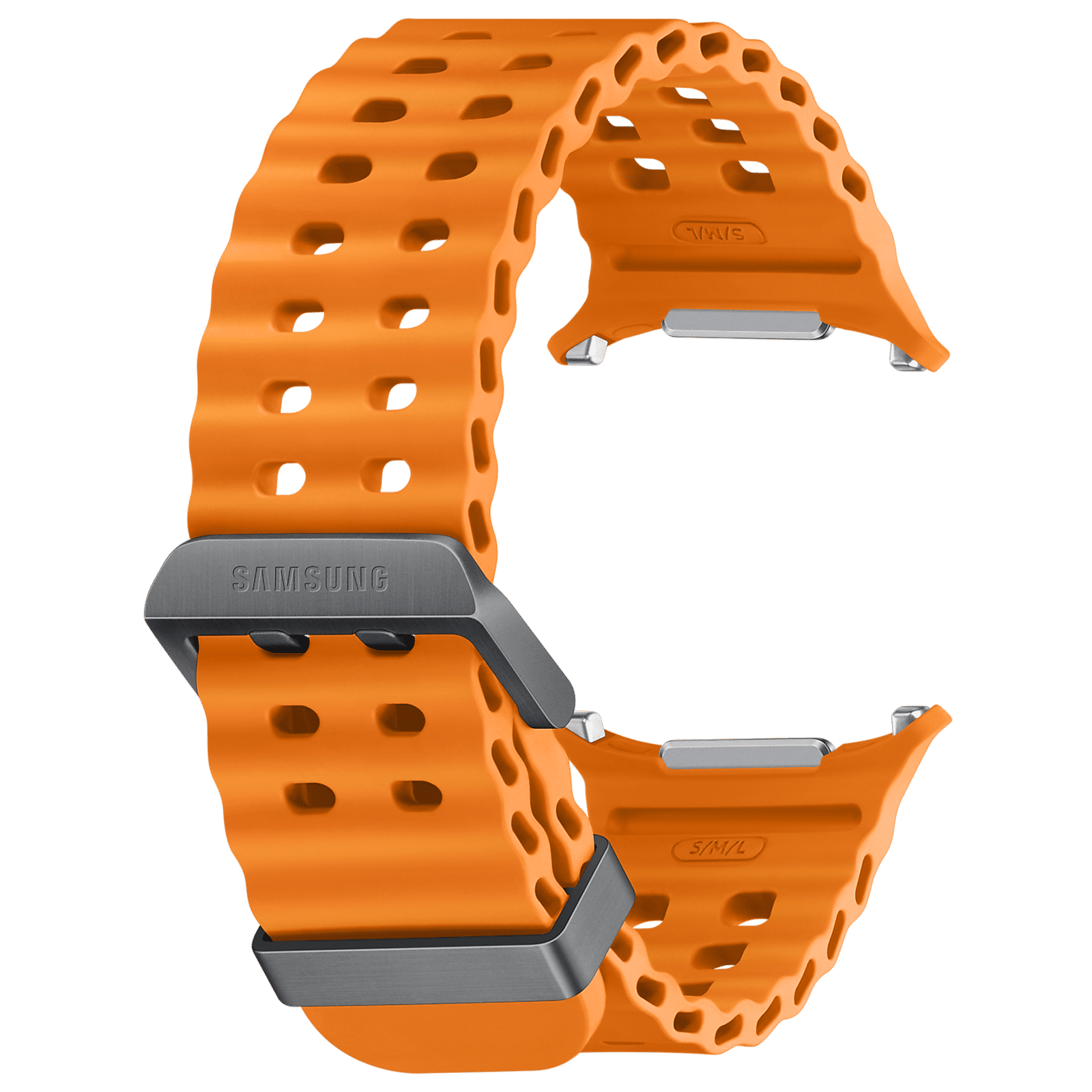 SAMSUNG ET-SNL70MOEGIN HNBR, Titanium Marine Band for SAMSUNG Galaxy Watch Ultra (Lugless Design, Orange)