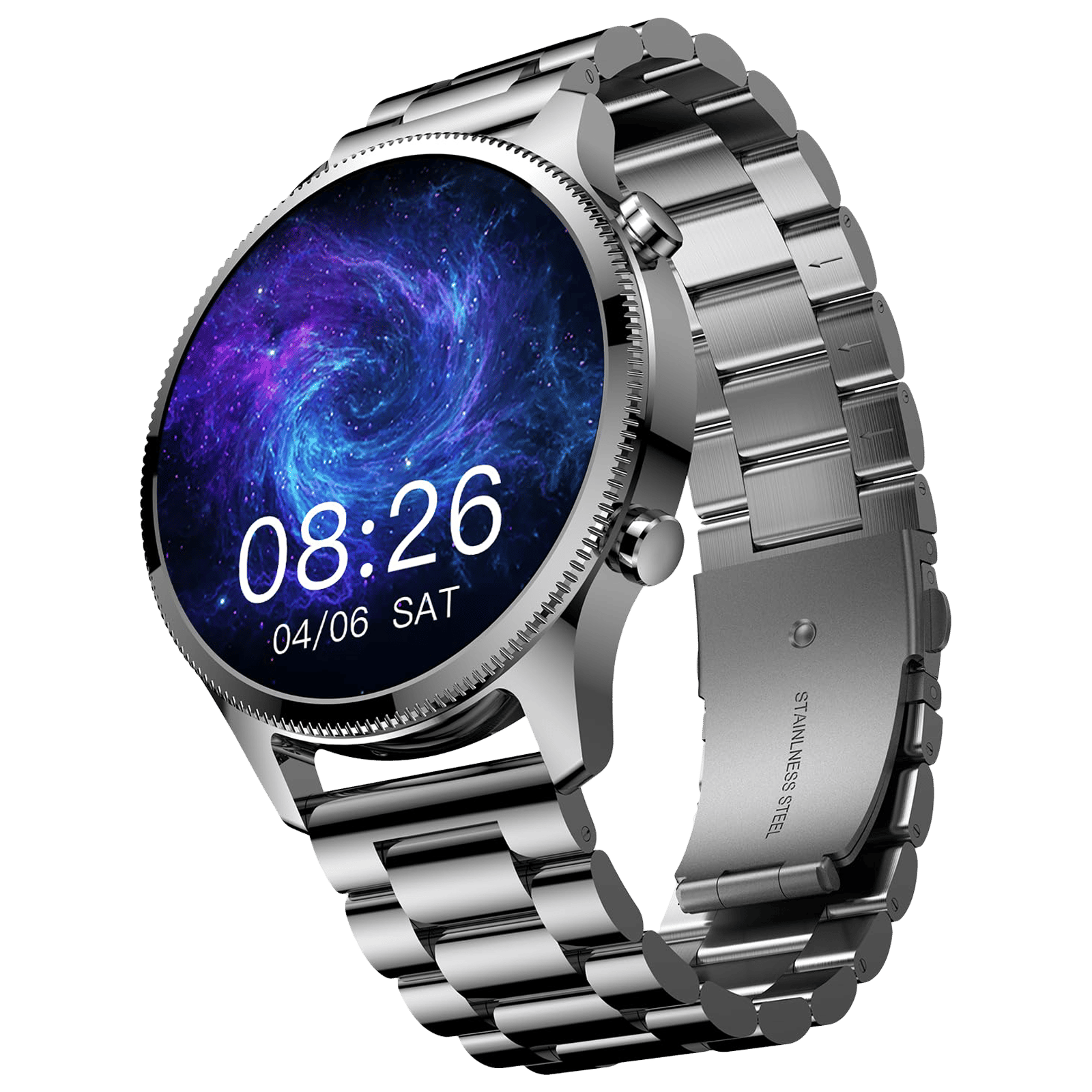noise NoiseFit Halo Plus Smartwatch with Bluetooth Calling (37.08mm AMOLED Display, IP68 Water Resistant, Elite Silver Strap)
