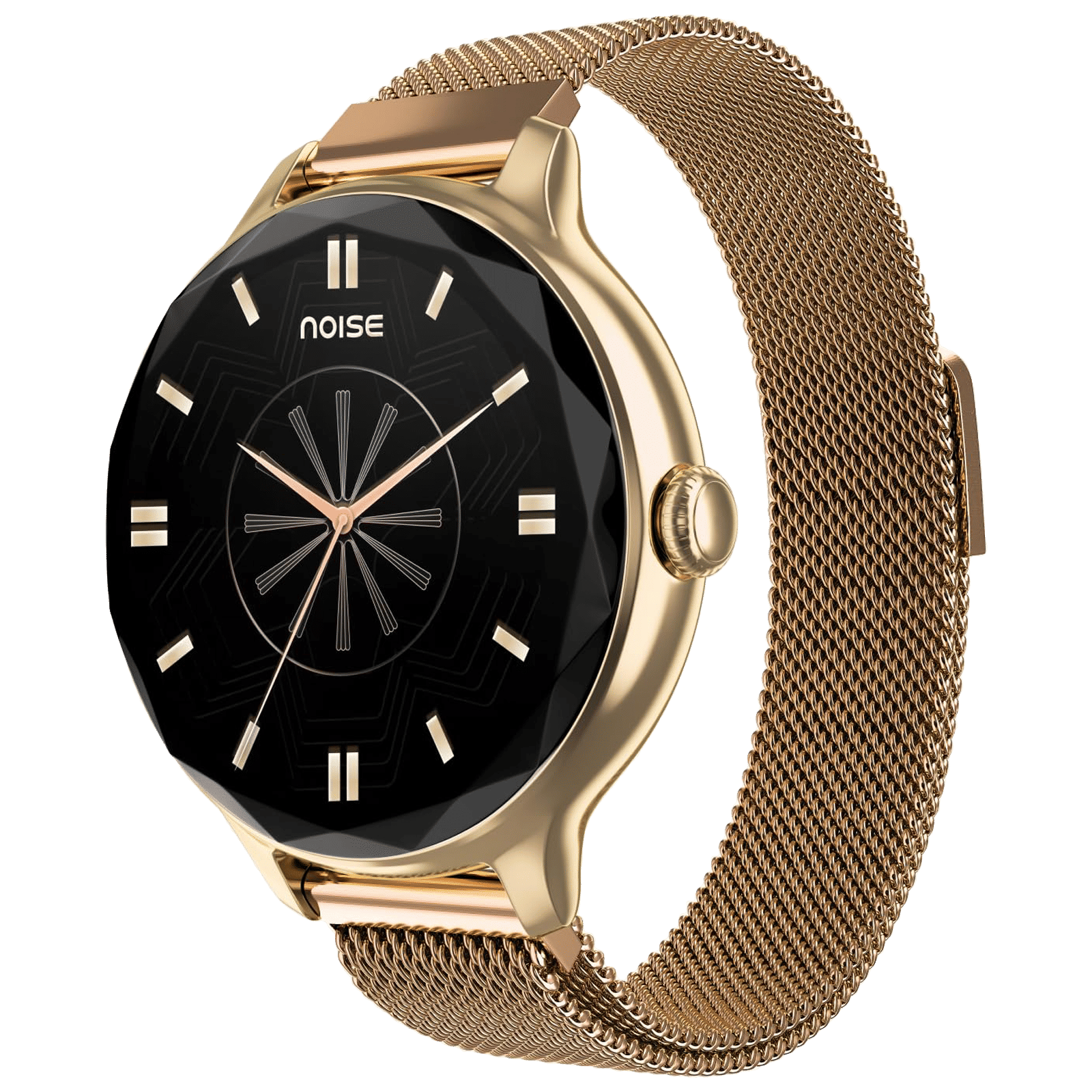 noise NoiseFit Diva Smartwatch with Bluetooth Calling (27.9mm AMOLED Display, IP67 Water Resistant, Gold Link Strap)