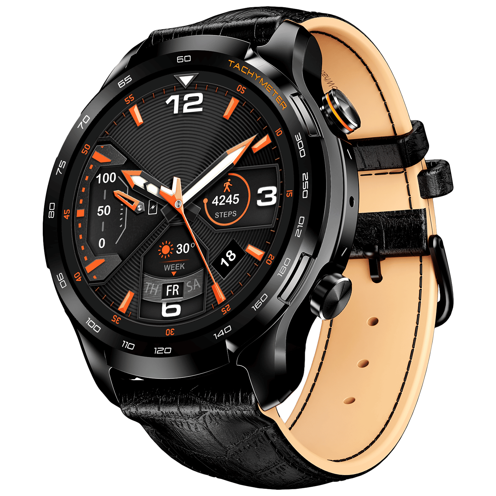 boAt Lunar Pro LTE Bluetooth+4G SIM Android OS Wristphone (35.3mm AMOLED Display, In-built GPS, Black Strap)