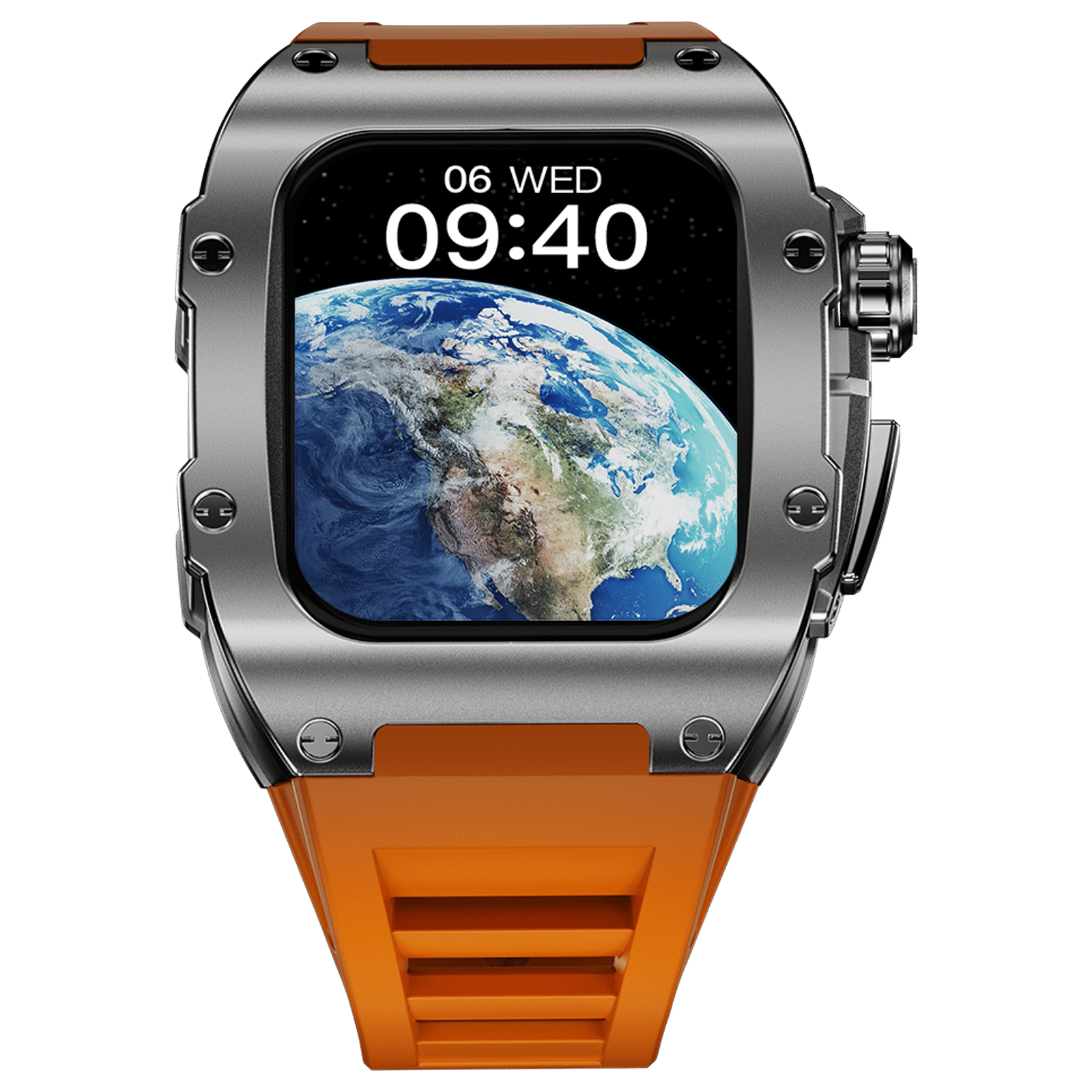 FIRE-BOLTT Huracan Smartwatch with Bluetooth Calling (49.5mm Always On Display, IP68 Water Resistant, Silver Orange Strap)