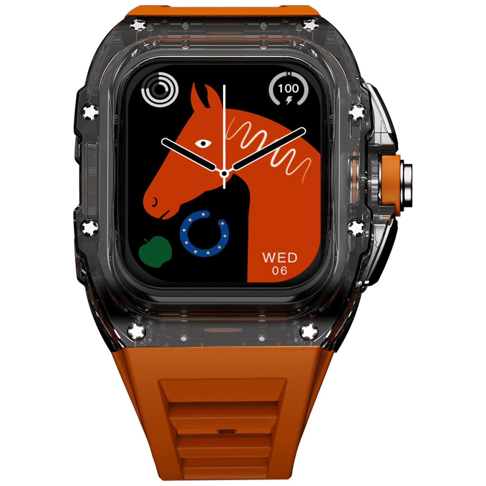 FIRE-BOLTT Diablo Smartwatch with Bluetooth Calling (49.5mm Always On Display, IP68 Water Resistant, Orange Strap)