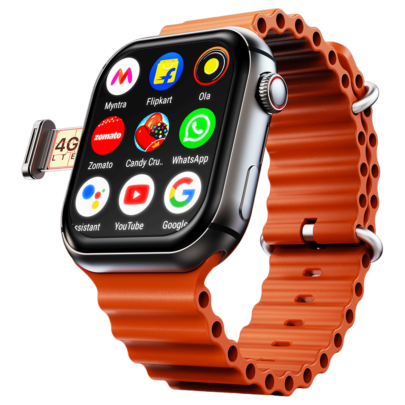 FIRE-BOLTT Dream Wi-Fi+4G SIM Android OS Wristphone (51.3mm HD Display, Cortex-A7MP Processor, In-built GPS, Coral Breeze Strap)