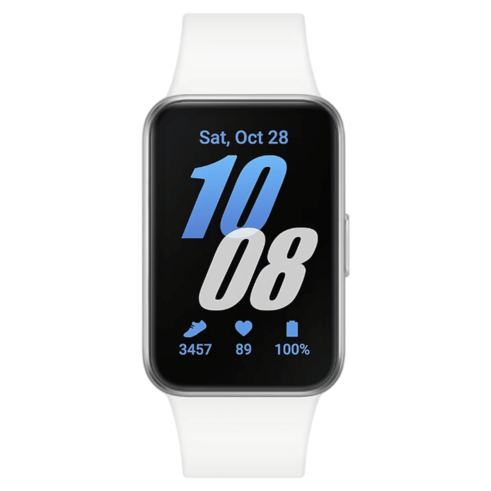 SAMSUNG Galaxy Fit3 Smartwatch with Activity Tracker (40.9mm AMOLED Display, IP68 Water Resistant, Silver Strap)