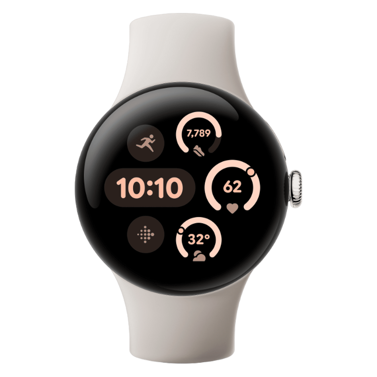 Google Pixel Watch 3 Wi-Fi + Bluetooth Wear OS 5.0 Smartwatch (45mm AMOLED Display, Snapdragon W5 Gen 1 Cortex-M33 co-processor, Porcelain Active Band)