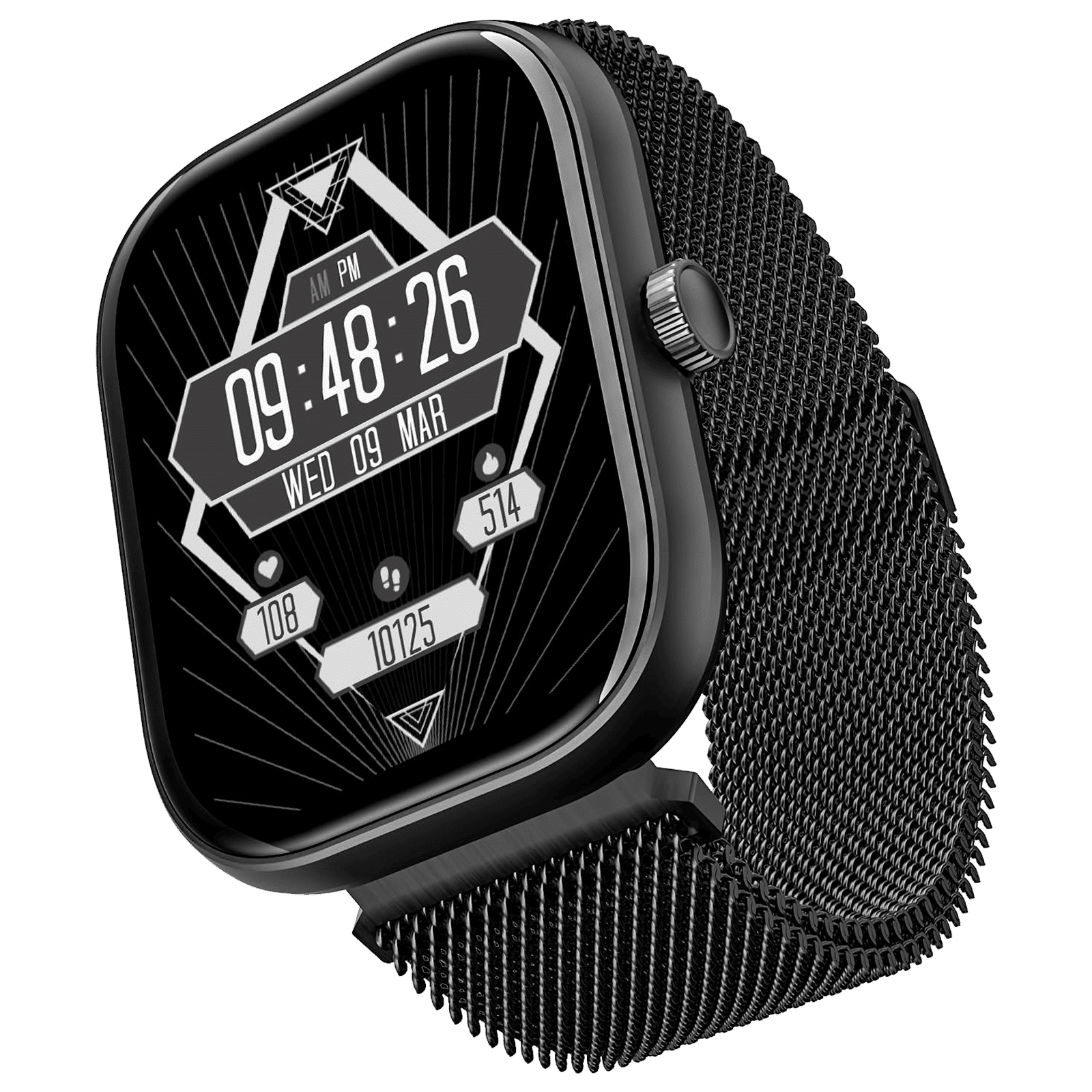 boAt Wave Sigma Smartwatch with Bluetooth Calling (51mm HD Display, IP67 Water Resistant, Metal Black Strap)