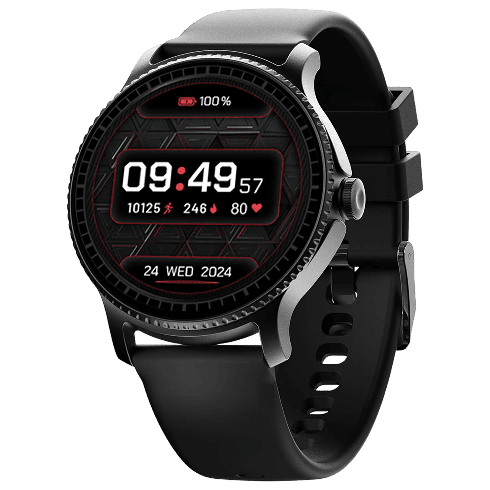 boAt Lunar Discovery Smartwatch with Bluetooth Calling (35mm HD Display, IP67 Water Resistant, Active Black Strap)