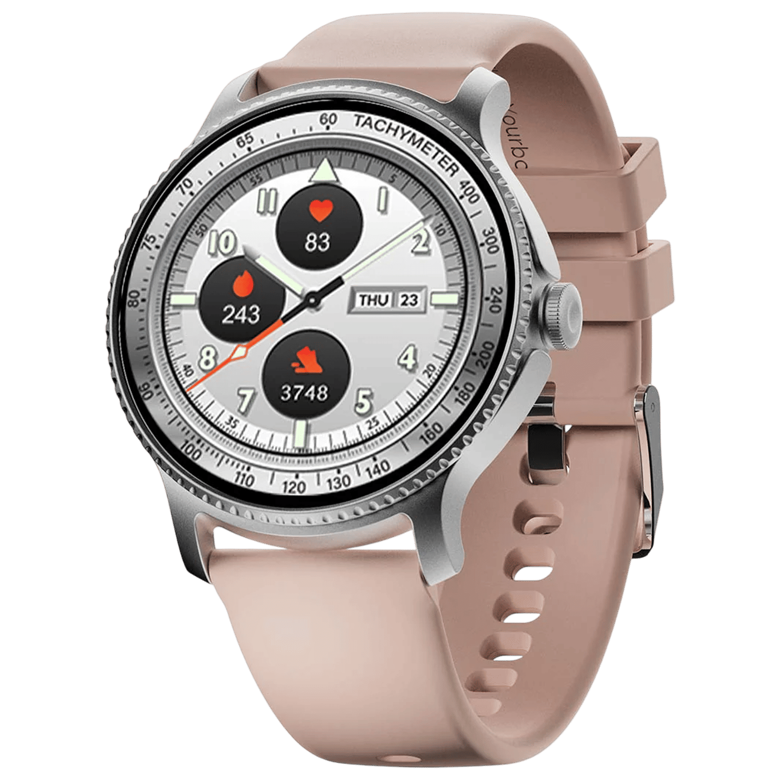 boAt Lunar Discovery Smartwatch with Bluetooth Calling (35mm HD Display, IP67 Water Resistant, Cherry Blossom Strap)