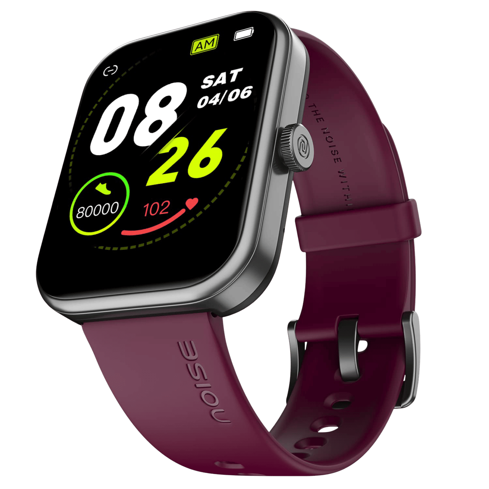 noise ColorFit Victor 2025 Smartwatch with Bluetooth Calling (46.9mm TFT LCD Display, IP68 Water Resistant, Deep Wine Strap)