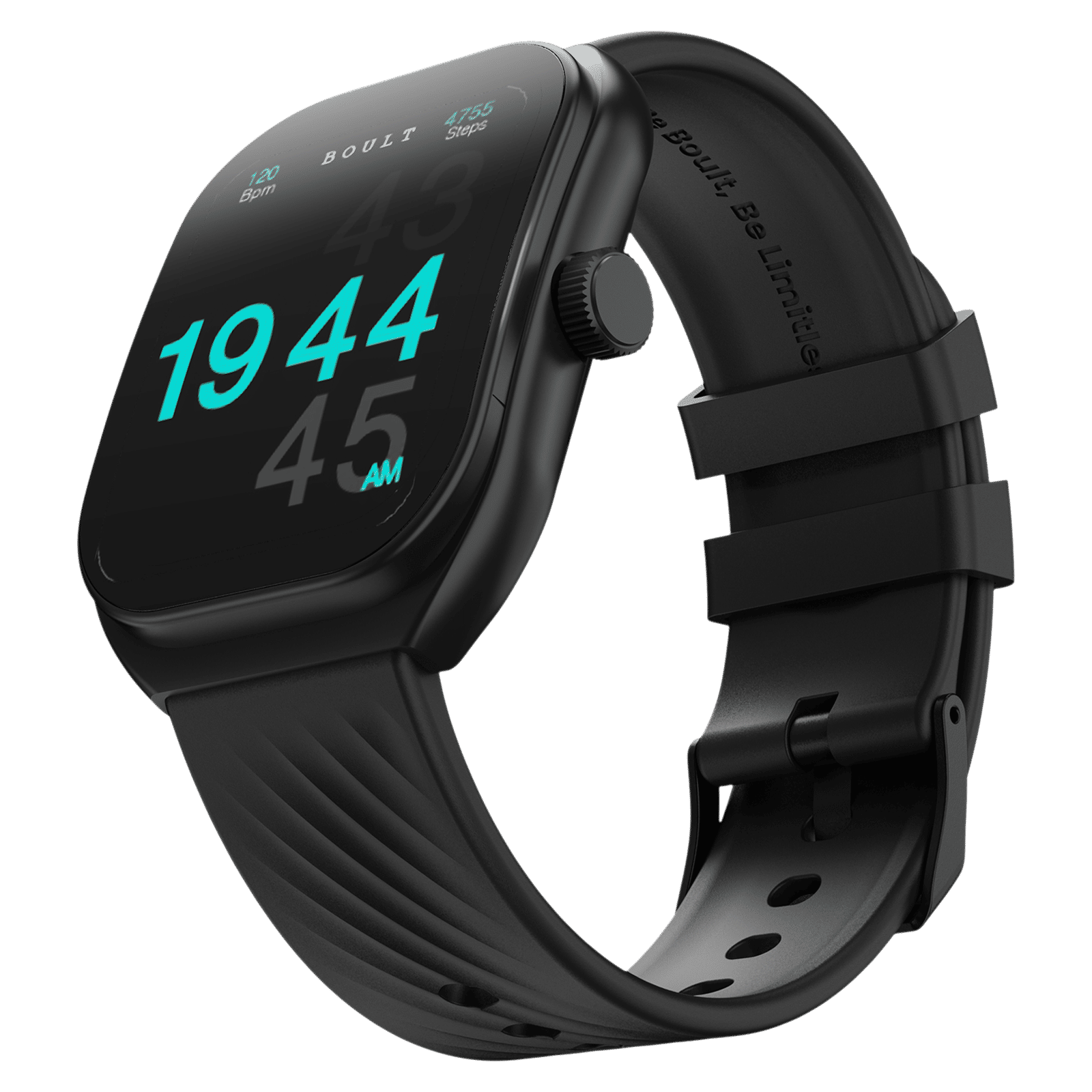 BOULT Kliff Smartwatch with Bluetooth Calling (51.05mm HD Display, IP68 Water Resistant, Raven Black Strap)
