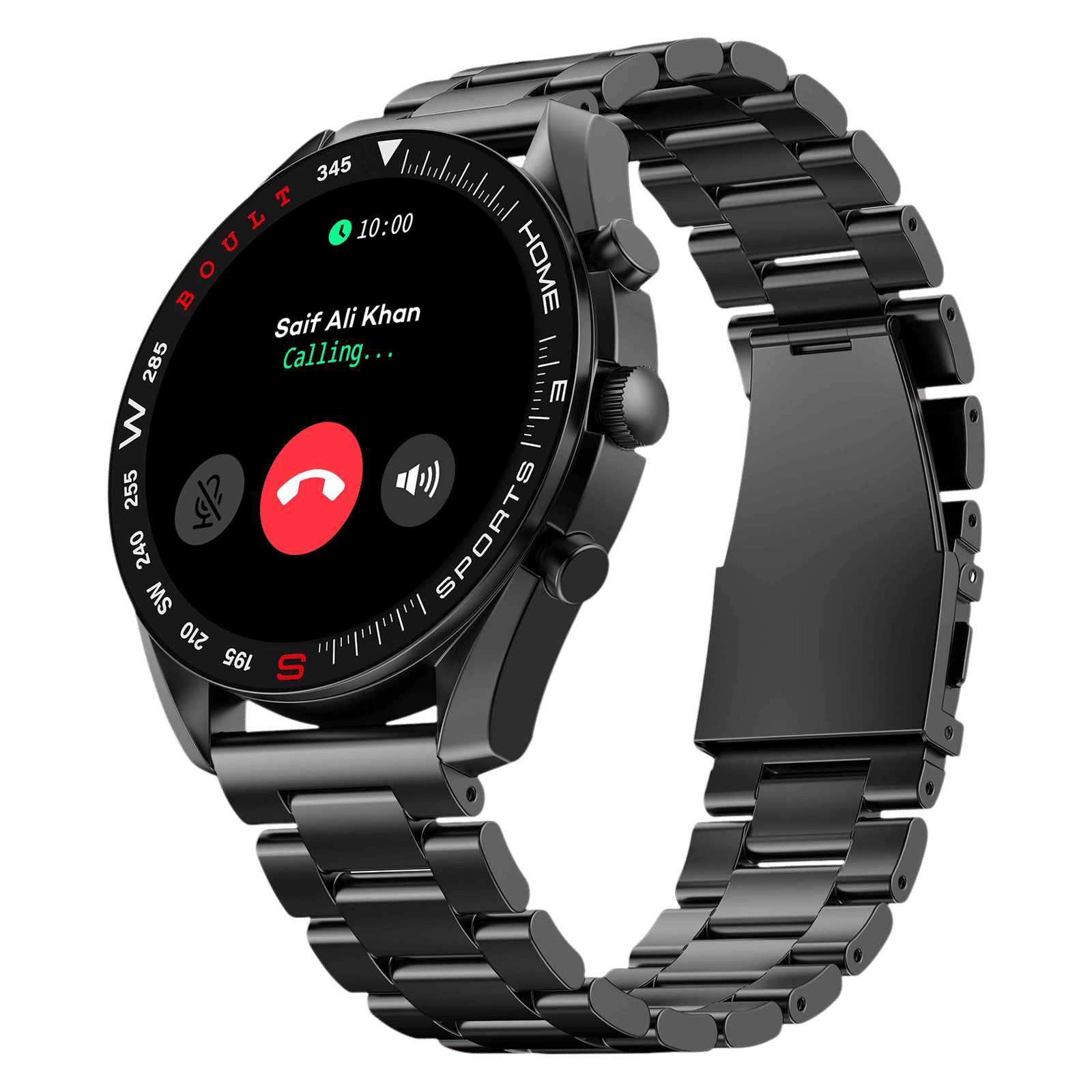 BOULT Radian Smartwatch with Bluetooth Calling (35.3mm HD Display, IP67 Water Resistant, Coal Black Strap)