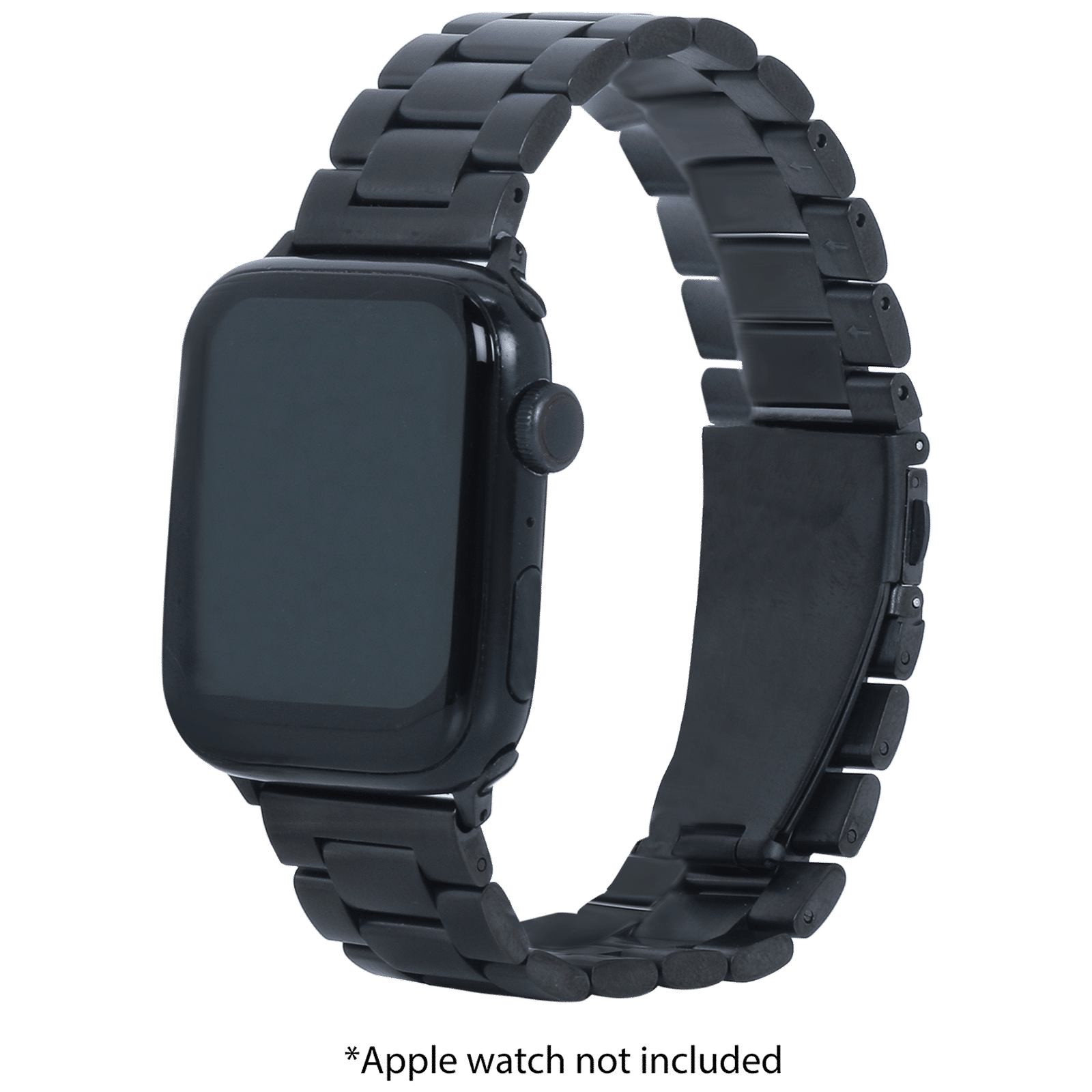 Croma Broad Metallic Strap for Apple iWatch (38mm / 40mm / 41mm) (Apple Compatible, Black)