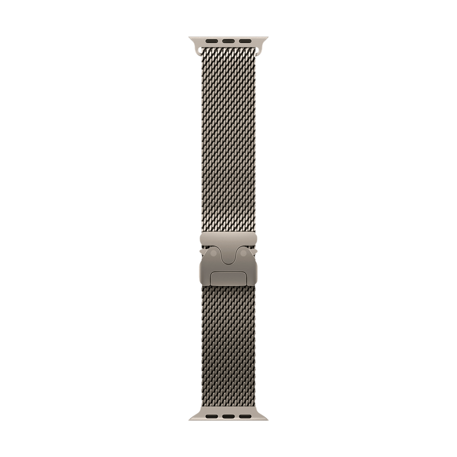 Apple Titanium Milanese Loop for Apple Watch (44mm / 45mm / 46mm / 49mm, Medium) (Secure Parachute Style Buckle, Natural)
