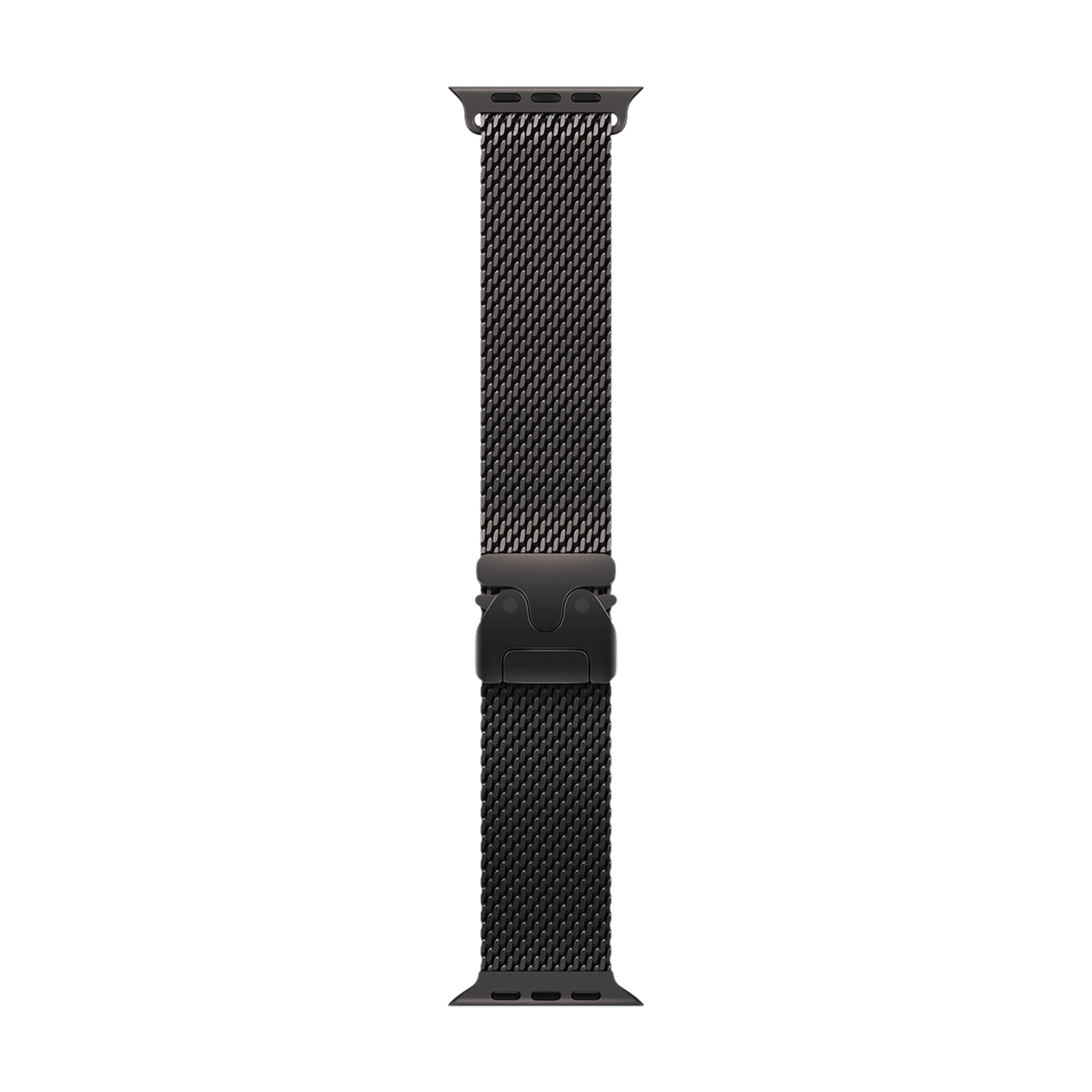 Apple Titanium Milanese Loop for Apple Watch (44mm / 45mm / 46mm / 49mm, Medium) (Secure Parachute Style Buckle, Black)