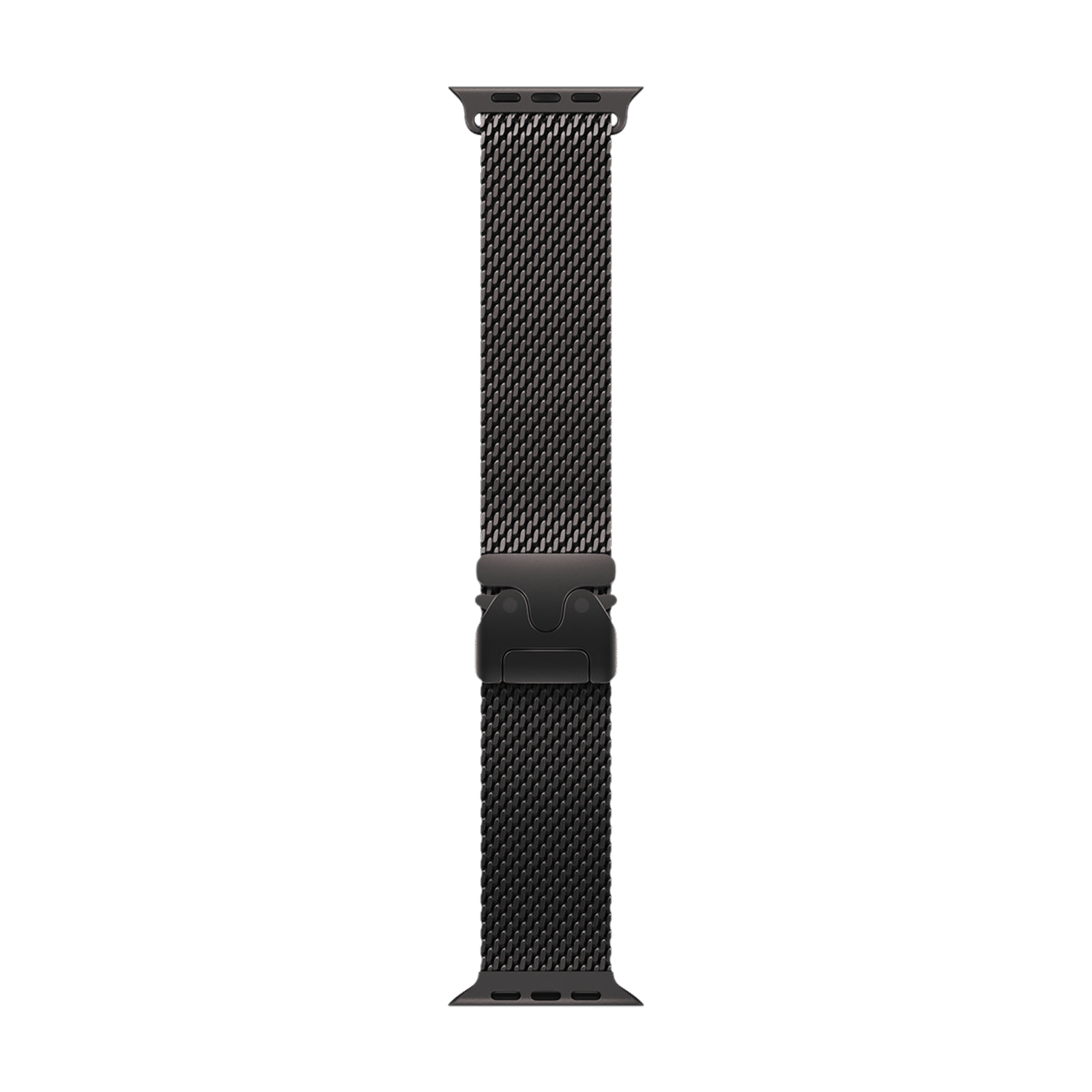 Apple Titanium Milanese Loop for Apple Watch (44mm / 45mm / 46mm / 49mm, Large) (Secure Parachute Style Buckle, Black)