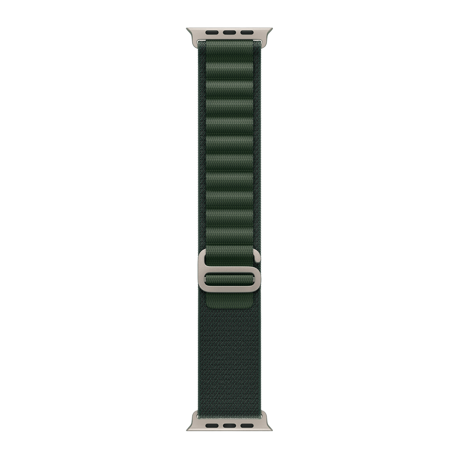 Apple Spandex, Polyester & Natural Titanium Alpine Loop for Apple Watch (44mm / 45mm / 46mm / 49mm, Small) (Corrosion Resistant, Dark Green)