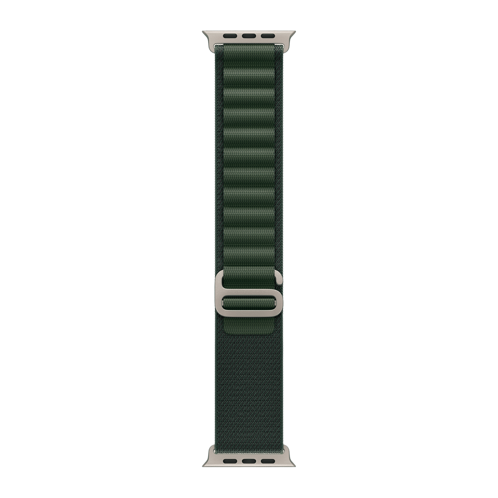Apple Spandex, Polyester & Natural Titanium Alpine Loop for Apple Watch (44mm / 45mm / 46mm / 49mm, Medium) (Corrosion Resistant, Dark Green)