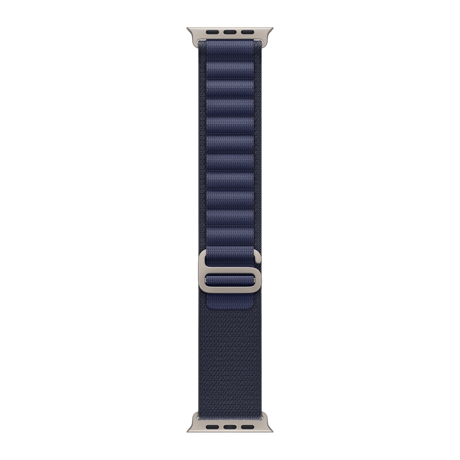Apple Spandex, Polyester & Natural Titanium Alpine Loop for Apple Watch (44mm / 45mm / 46mm / 49mm, Medium) (Corrosion Resistant, Navy)